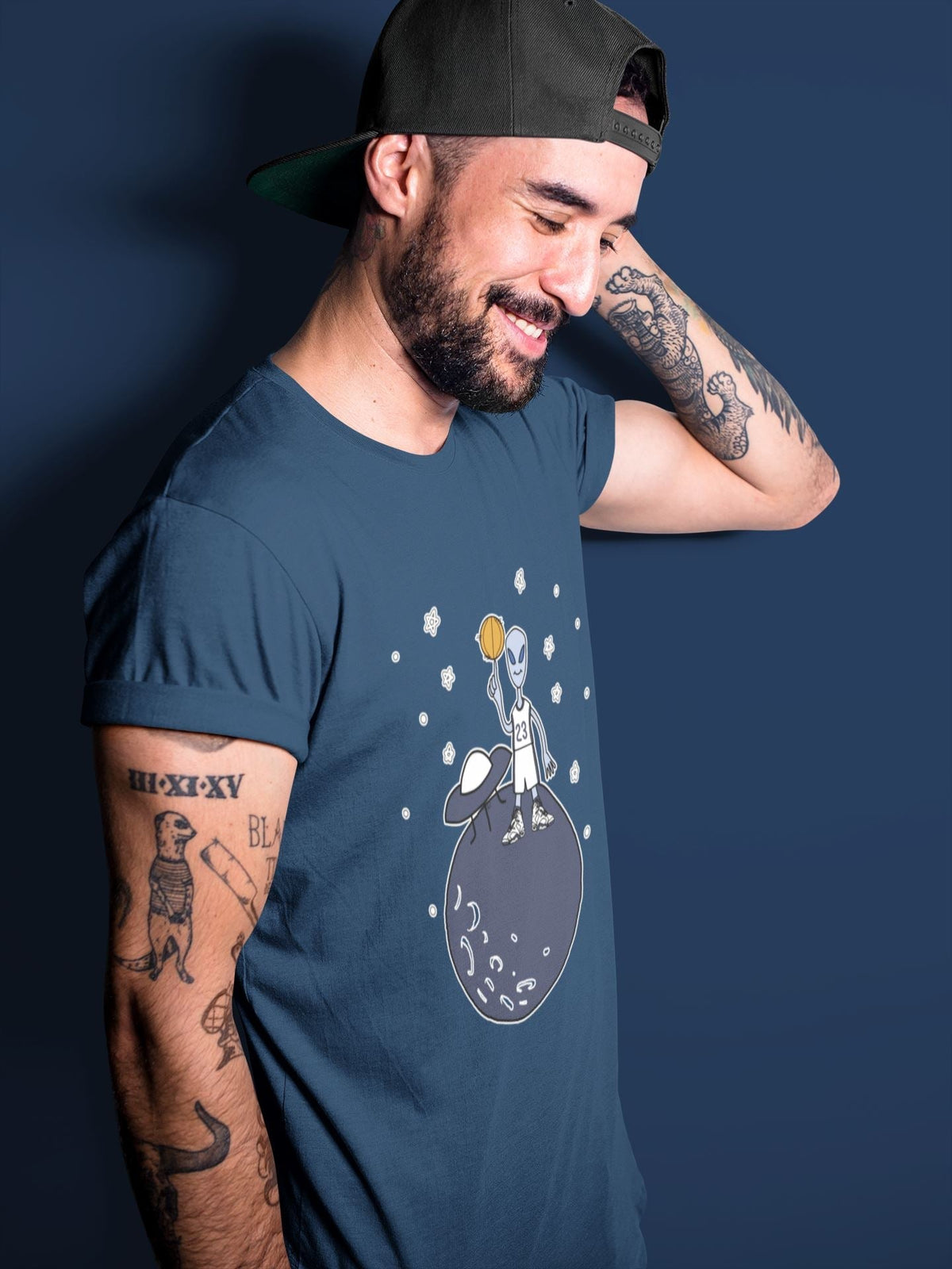 Jordan 6 Midnight Navy Sneaker Matching T-Shirt Basketball Alien Sneaker Tees Jordan 6 Midnight Navy Sneaker Release Tees Crew Neck Tees