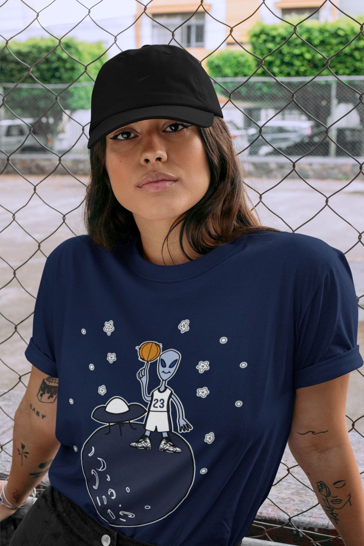 Jordan 6 Midnight Navy Sneaker Matching T-Shirt Basketball Alien Sneaker Tees Jordan 6 Midnight Navy Sneaker Release Tees Crew Neck Tees