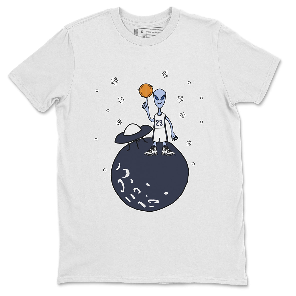 Jordan 6 Midnight Navy Sneaker Matching T-Shirt Basketball Alien Sneaker Tees Jordan 6 Midnight Navy Sneaker Release Tees Crew Neck Tees