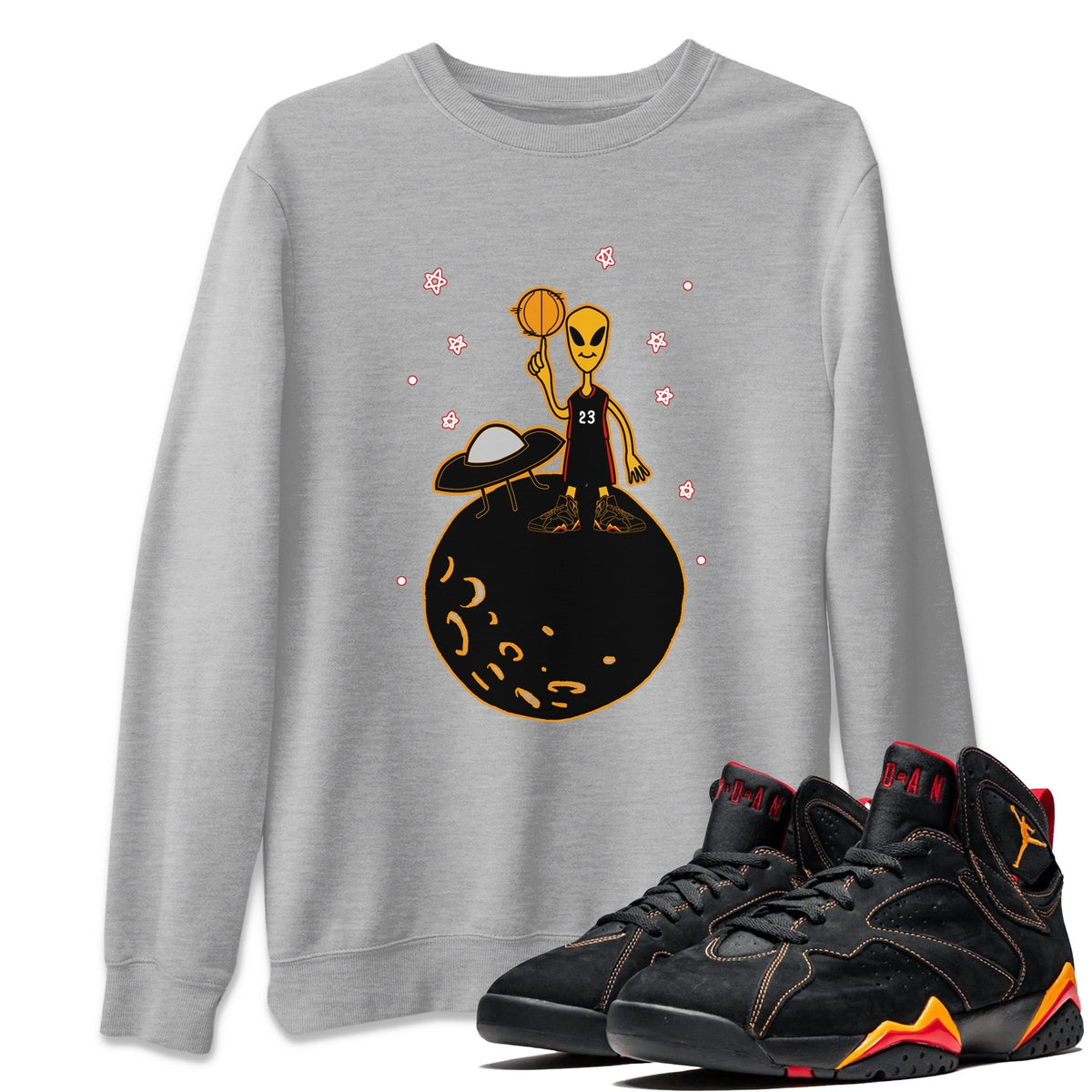 Jordan 7 Citrus Shirt To Match Jordans Basketball Alien Sneaker Tees Jordan 7 Citrus Drip Gear Zone Sneaker Matching Clothing Unisex Shirts