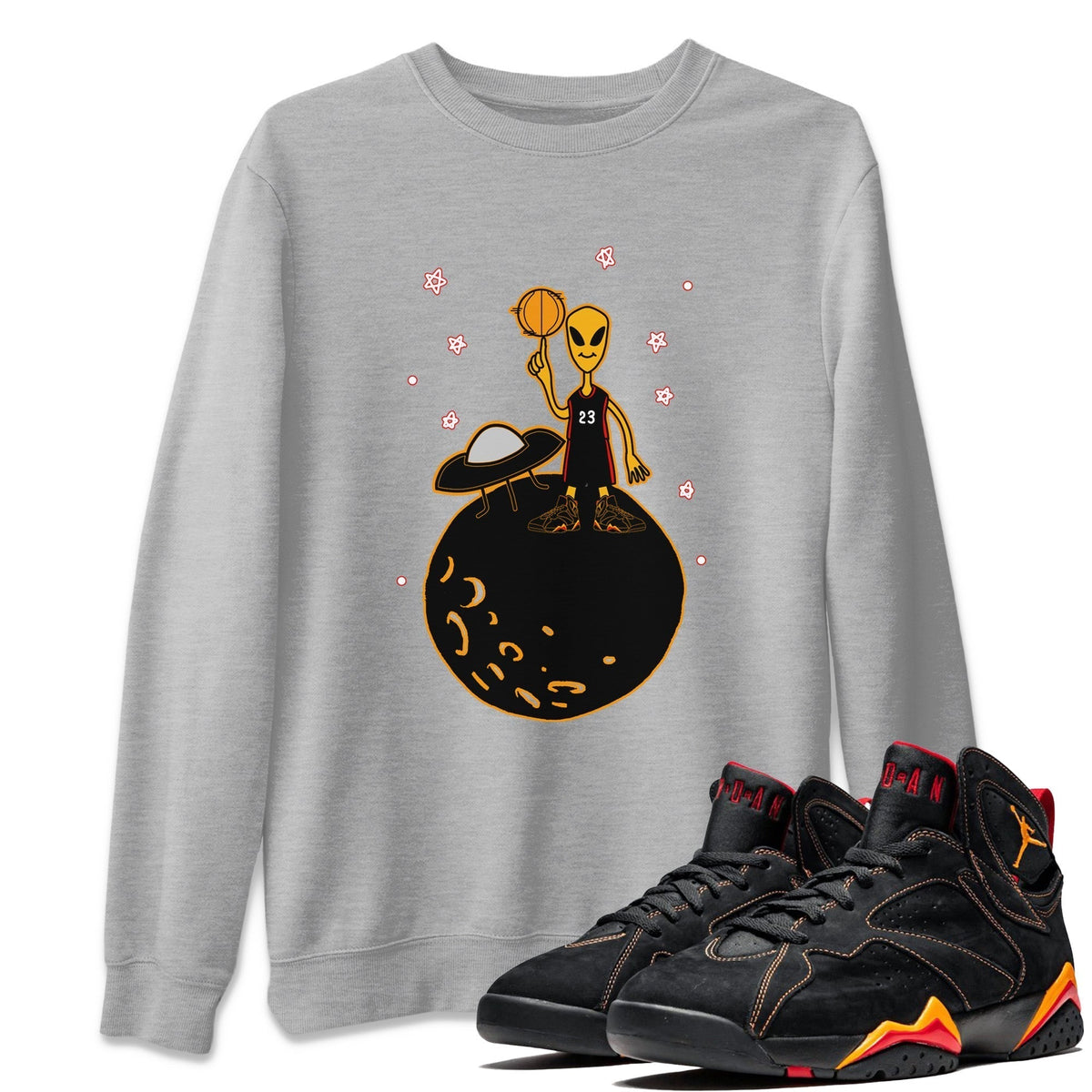 Jordan 7 Citrus Shirt To Match Jordans Basketball Alien Sneaker Tees Jordan 7 Citrus Drip Gear Zone Sneaker Matching Clothing Unisex Shirts