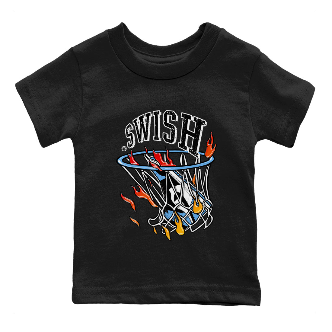 Air Jordan 1 Retro High OG UNC Toe Shirt to match Jordans Basketball Hoop Streetwear Sneaker Shirt Air Jordan 1 High OG UNC Toe Tees Kids and Baby Tees Black 2