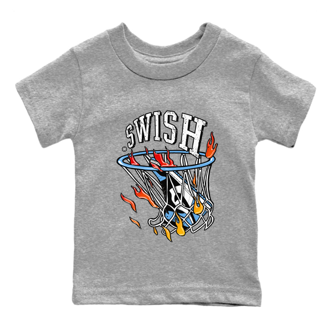 Air Jordan 1 Retro High OG UNC Toe Shirt to match Jordans Basketball Hoop Streetwear Sneaker Shirt Air Jordan 1 High OG UNC Toe Tees Kids and Baby Tees Heather Grey 2