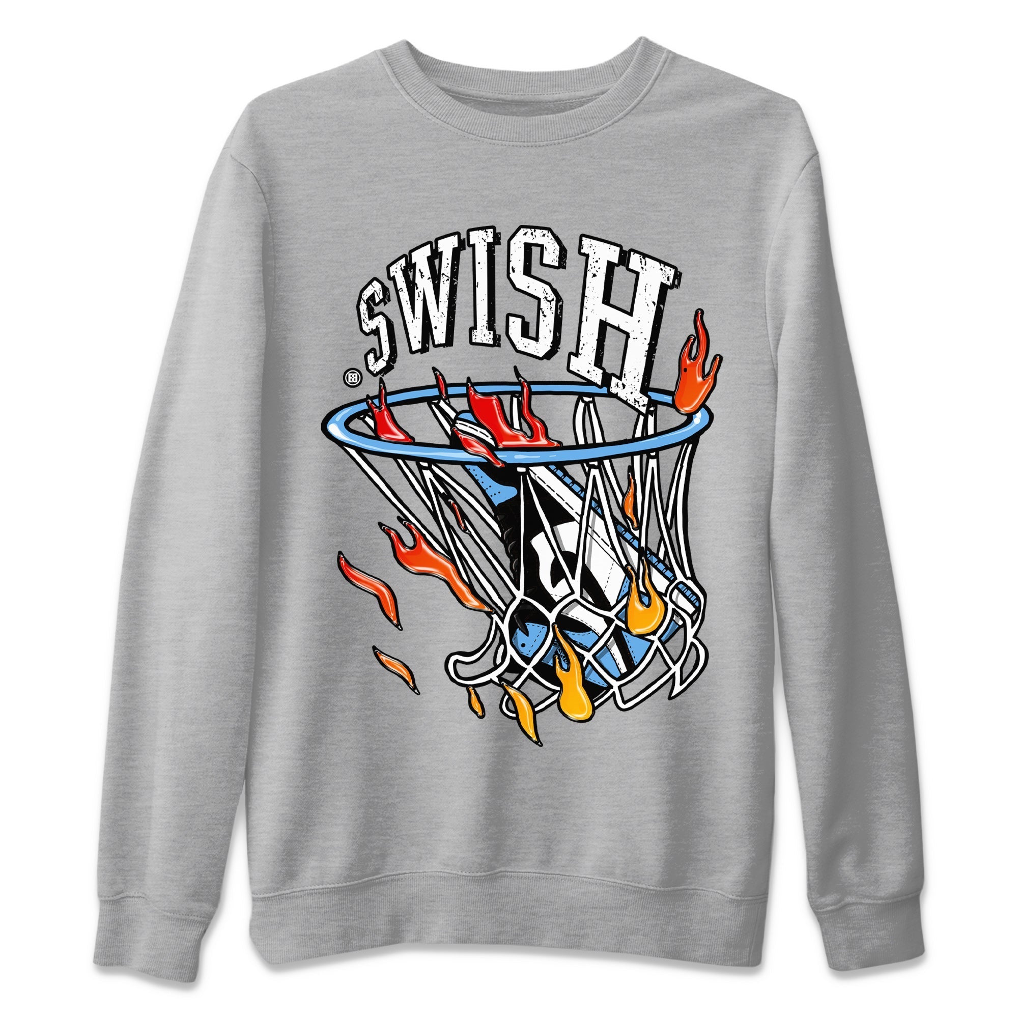 Air Jordan 1 Retro High OG UNC Toe Shirt to match Jordans Basketball Hoop Streetwear Sneaker Shirt Air Jordan 1 High OG UNC Toe Tees Crew Neck T-Shirts Heather Grey 2