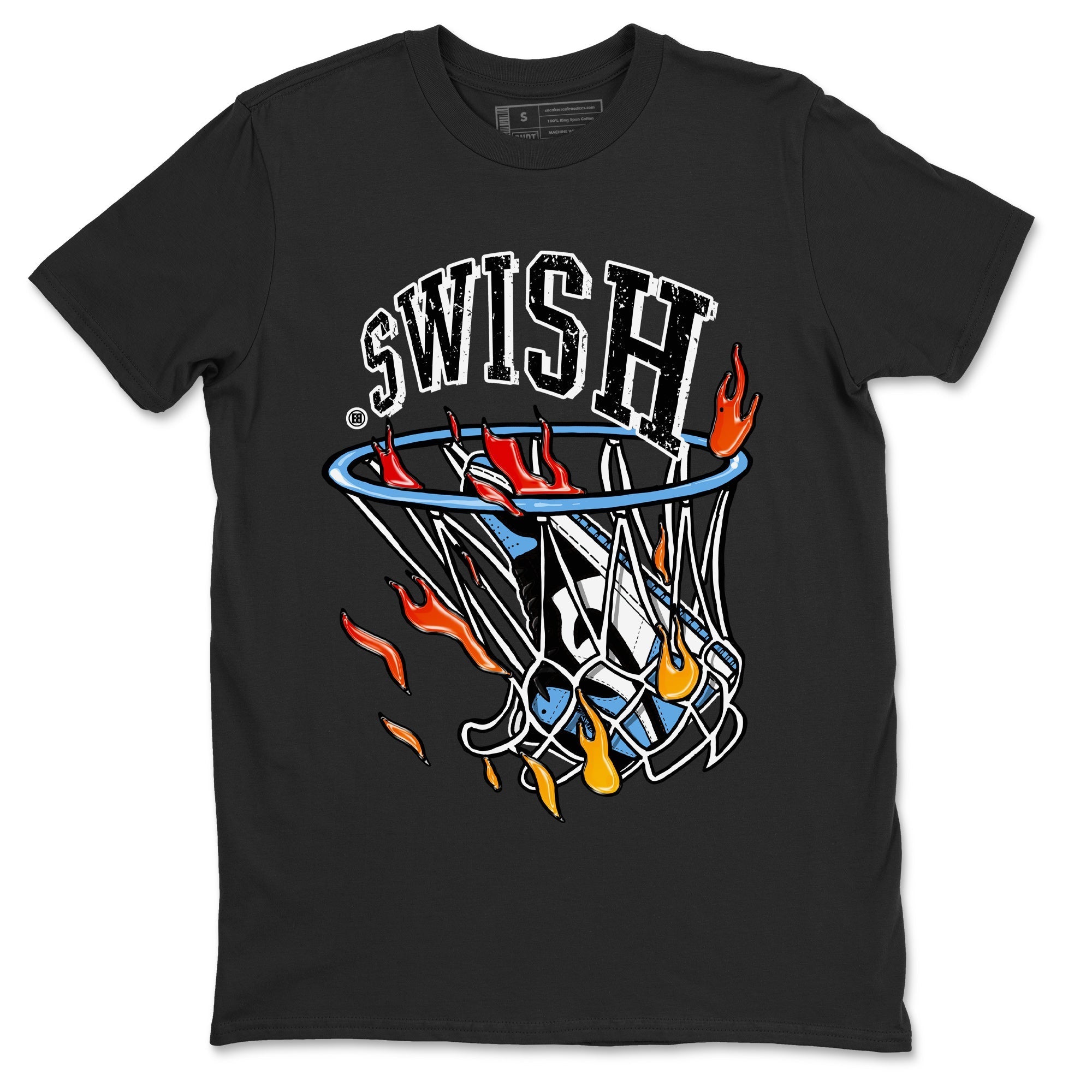 Air Jordan 1 Retro High OG UNC Toe Shirt to match Jordans Basketball Hoop Streetwear Sneaker Shirt Air Jordan 1 High OG UNC Toe Tees Crew Neck T-Shirts Black 2