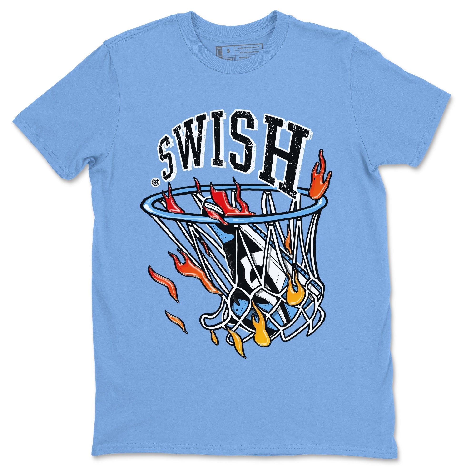 Air Jordan 1 Retro High OG UNC Toe Shirt to match Jordans Basketball Hoop Streetwear Sneaker Shirt Air Jordan 1 High OG UNC Toe Tees Crew Neck T-Shirts Carolina Blue 2