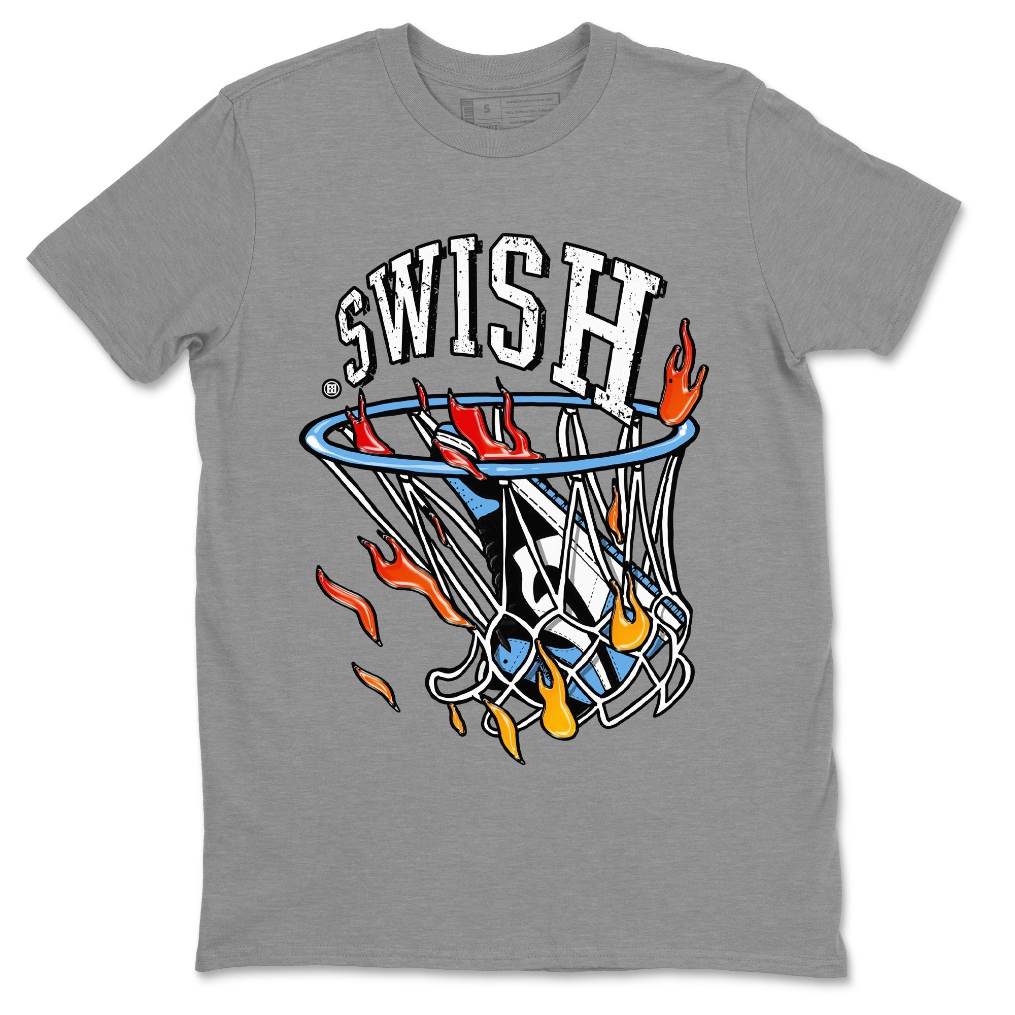 Air Jordan 1 Retro High OG UNC Toe Shirt to match Jordans Basketball Hoop Streetwear Sneaker Shirt Air Jordan 1 High OG UNC Toe Tees Crew Neck T-Shirts Heather Grey 2