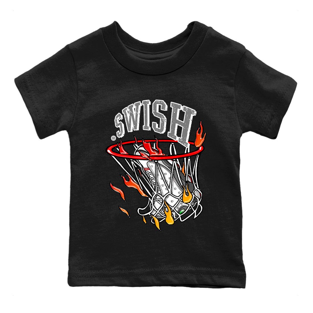 Air Jordan 13 Wolf Grey Sneaker Match Tees Basketball Hoop Streetwear Sneaker Shirt Air Jordan 13 Retro Wolf Grey T-Shirt Kids Shirts Black 2