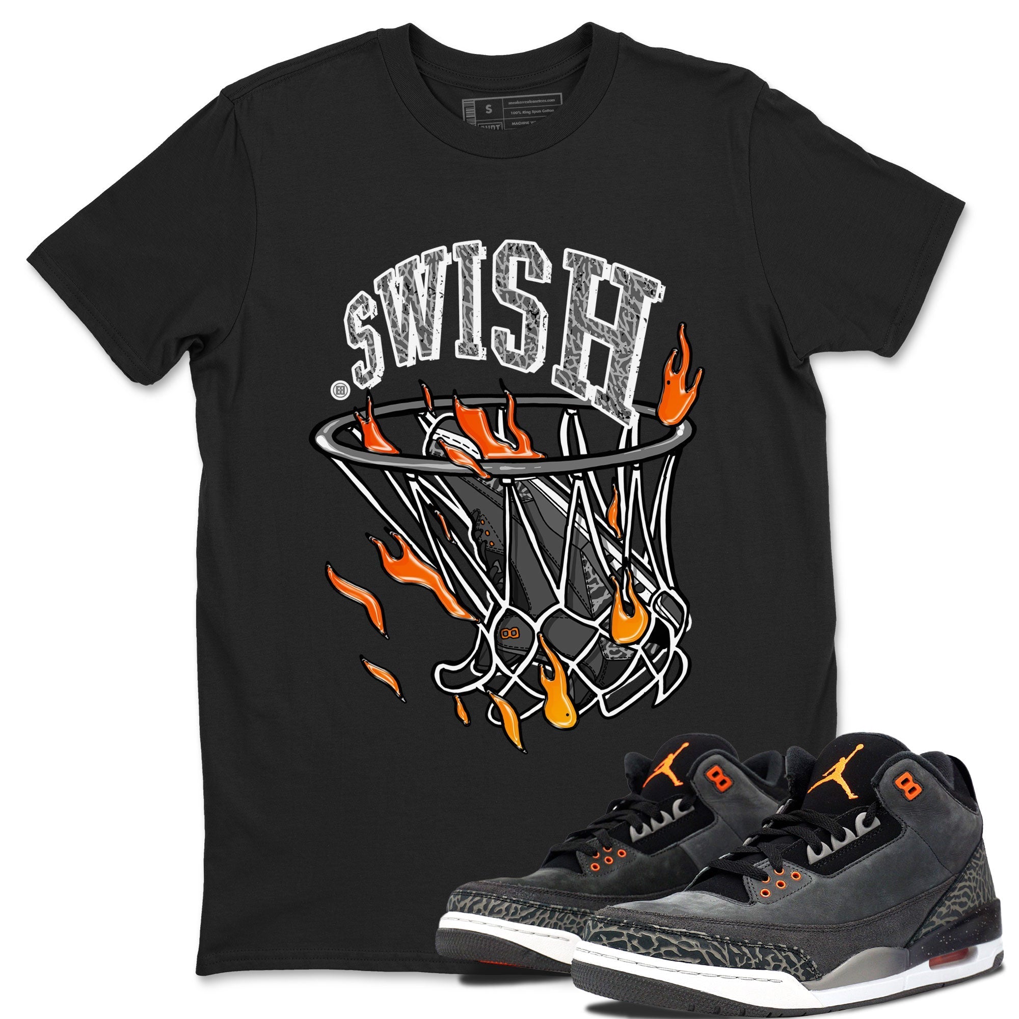 Air Jordan 3 Retro Fear shirt to match jordans Basketball Hoop sneaker tees Air Jordan 3 Fear Drip Gear Zone Unisex Black 1 T-Shirt