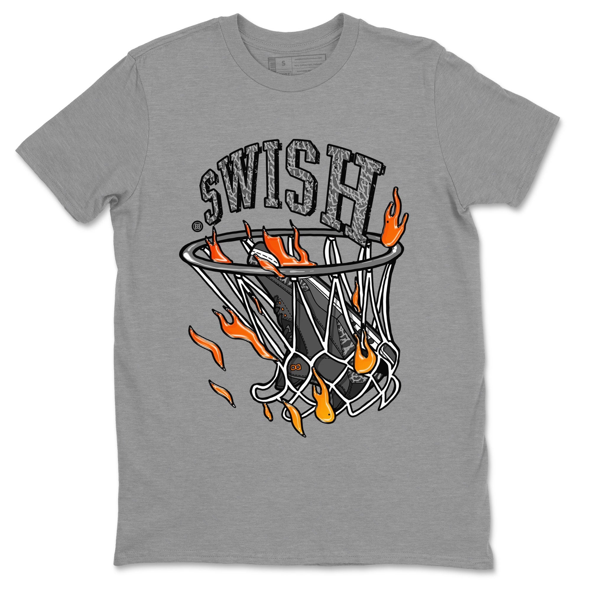 Air Jordan 3 Retro Fear shirt to match jordans Basketball Hoop sneaker tees Air Jordan 3 Fear Drip Gear Zone Unisex Heather Grey 2 T-Shirt