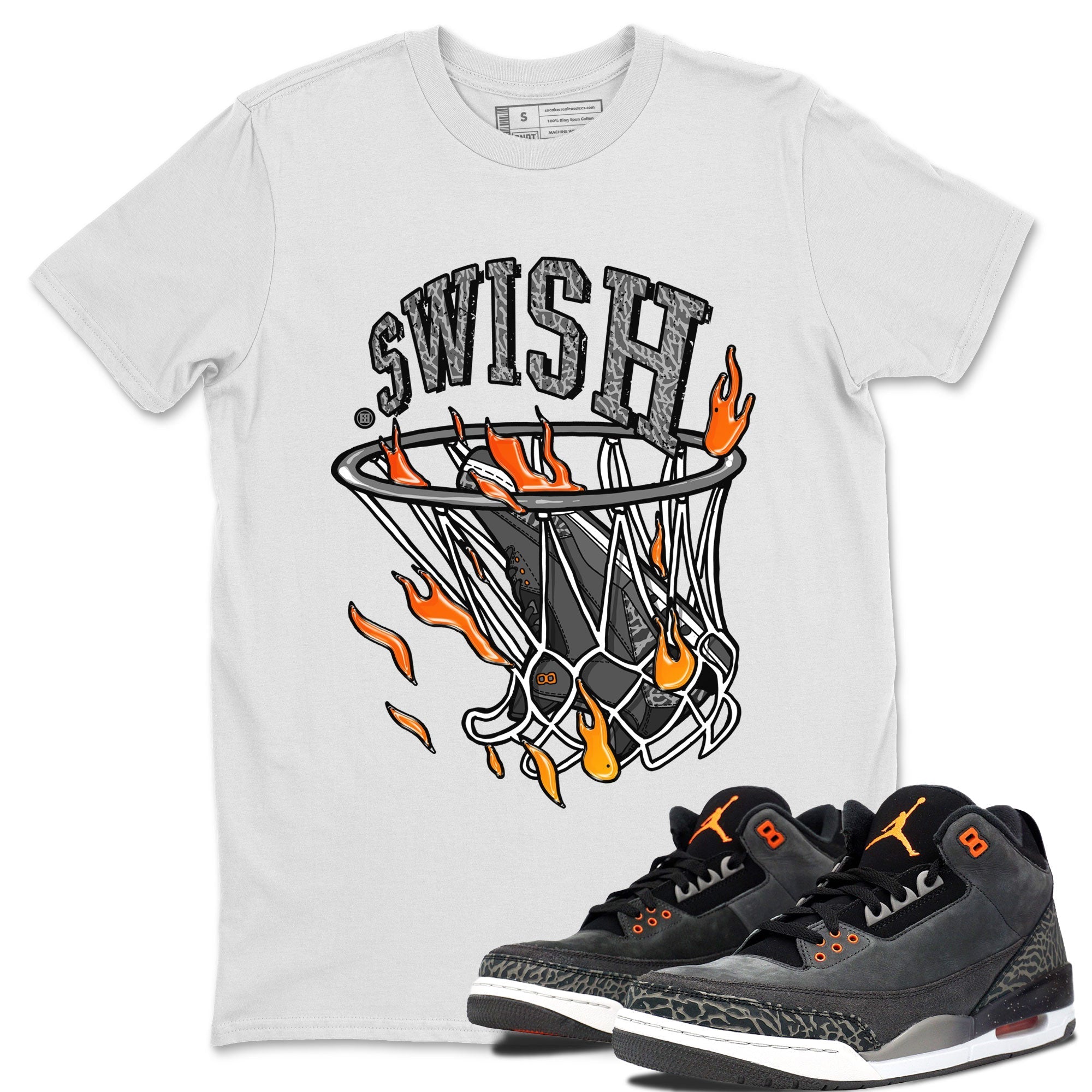 Air Jordan 3 Retro Fear shirt to match jordans Basketball Hoop sneaker tees Air Jordan 3 Fear Drip Gear Zone Unisex White 1 T-Shirt