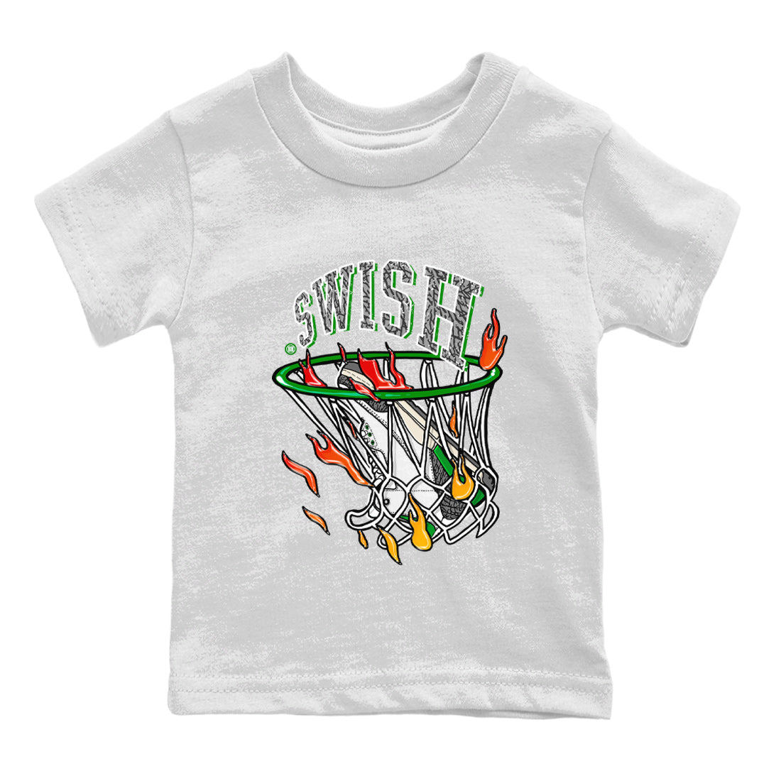 Air Jordan 3 Lucky Green Sneaker Match Tees Basketball Hoop Streetwear Sneaker Shirt 3s Lucky Green Tees Kids Shirts White 2