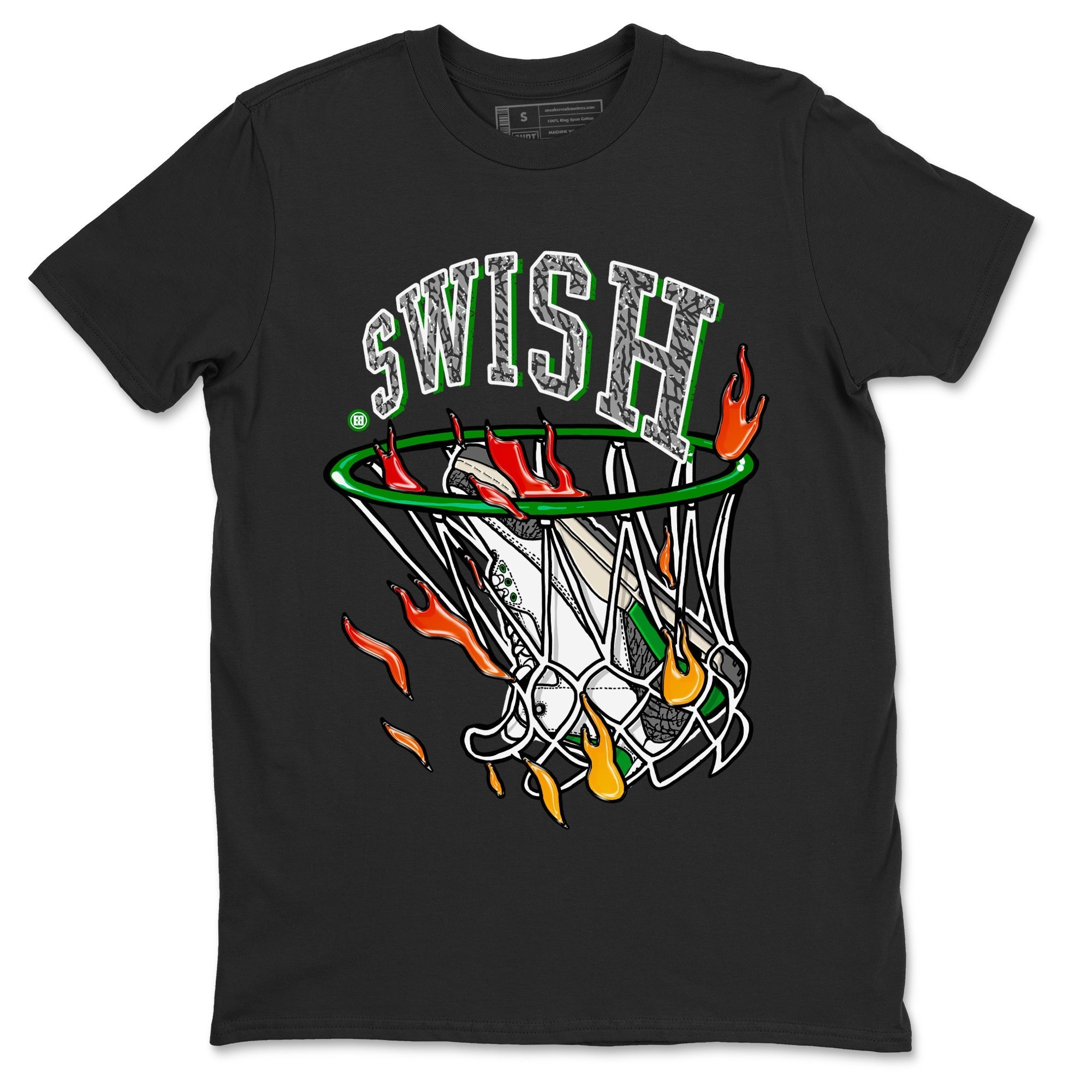 Air Jordan 3 Lucky Green Sneaker Match Tees Basketball Hoop Streetwear Sneaker Shirt 3s Lucky Green Tees Unisex Shirts Black 2