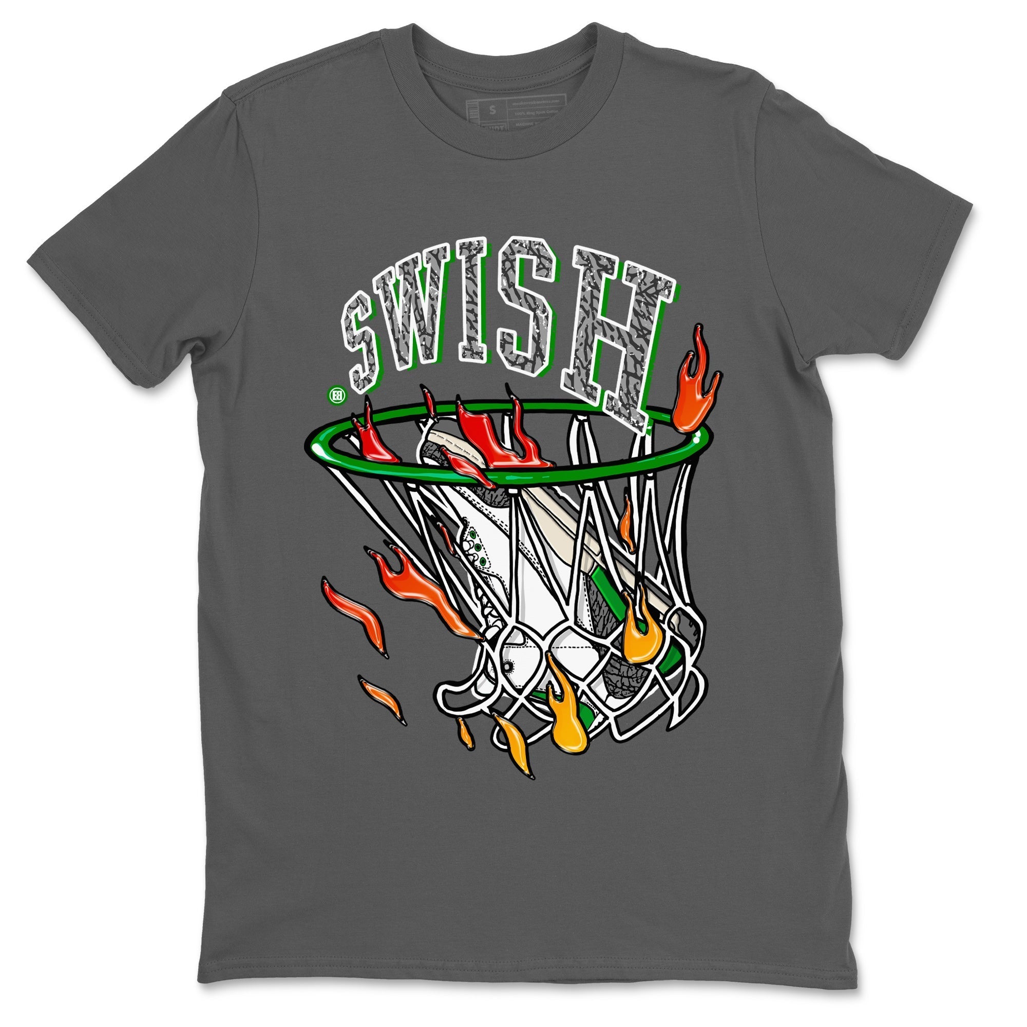 Air Jordan 3 Lucky Green Sneaker Match Tees Basketball Hoop Streetwear Sneaker Shirt 3s Lucky Green Tees Unisex Shirts Cool Grey 2