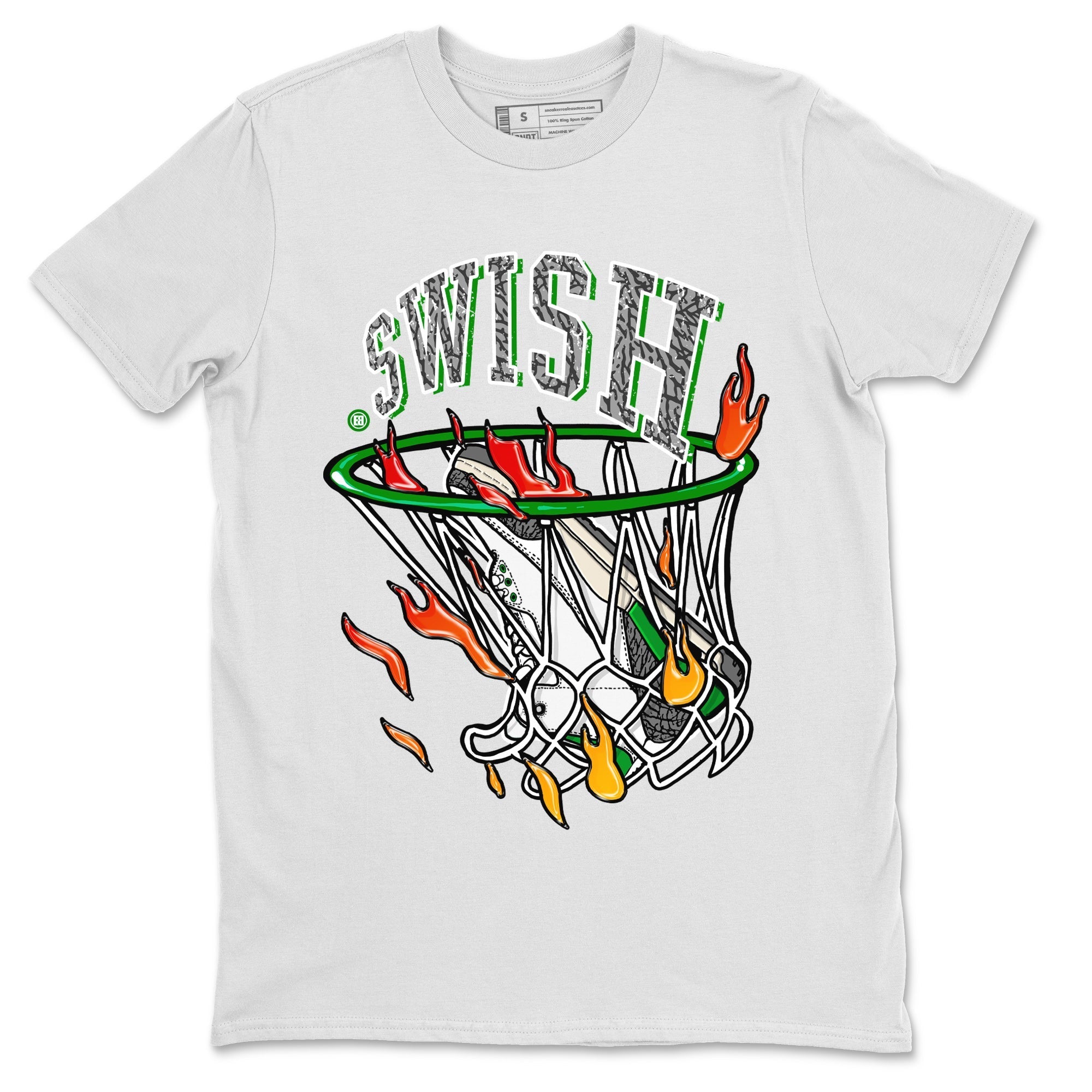 Air Jordan 3 Lucky Green Sneaker Match Tees Basketball Hoop Streetwear Sneaker Shirt 3s Lucky Green Tees Unisex Shirts White 2