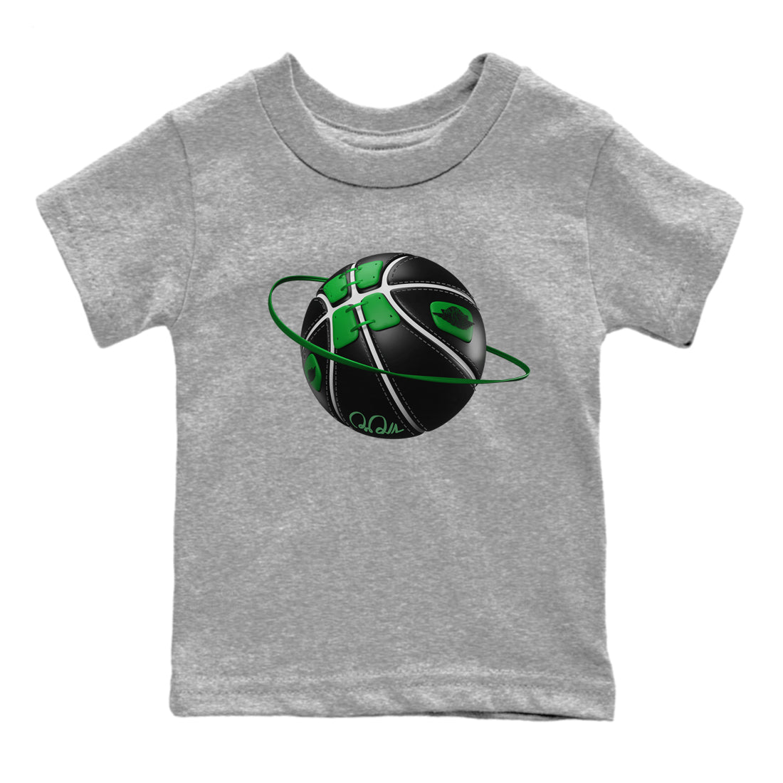 Air Jordan 1 Celtics Sneaker Match Tees Basketball Planet Streetwear Sneaker Shirt AJ1 High OG Lucky Green Sneaker Release Tees Kids Shirts Heather Grey 2