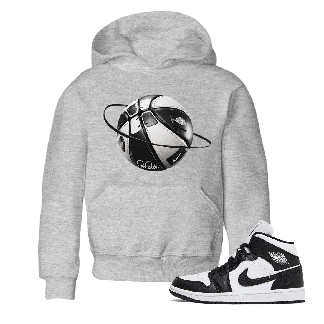 Air Jordan 1 Homage Shirt To Match Jordans Basketball Planet Sneaker Tees AJ1 Homage Drip Gear Zone Sneaker Matching Clothing Kids Shirts Heather Grey 1