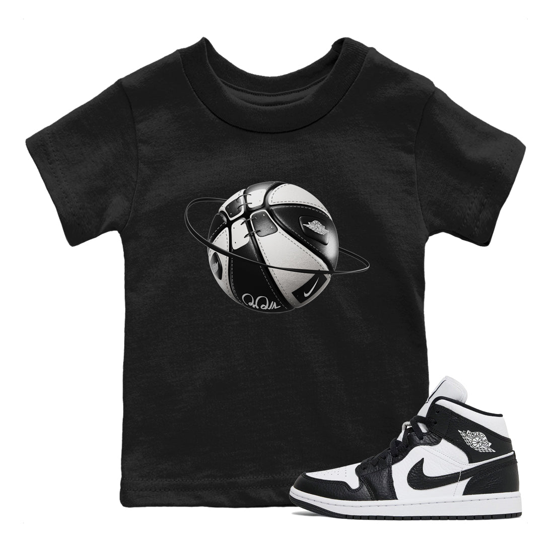 Air Jordan 1 Homage Shirt To Match Jordans Basketball Planet Sneaker Tees AJ1 Homage Drip Gear Zone Sneaker Matching Clothing Kids Shirts Black 1