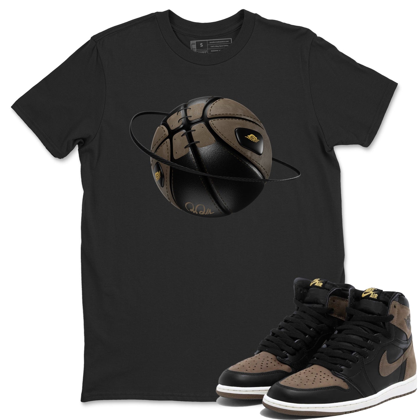 Air Jordan 1 Palomino shirt to match jordans Basketball Planet Streetwear Sneaker Shirt AJ1 High Palomino Drip Gear Zone Sneaker Matching Clothing Unisex Black 1 T-Shirt