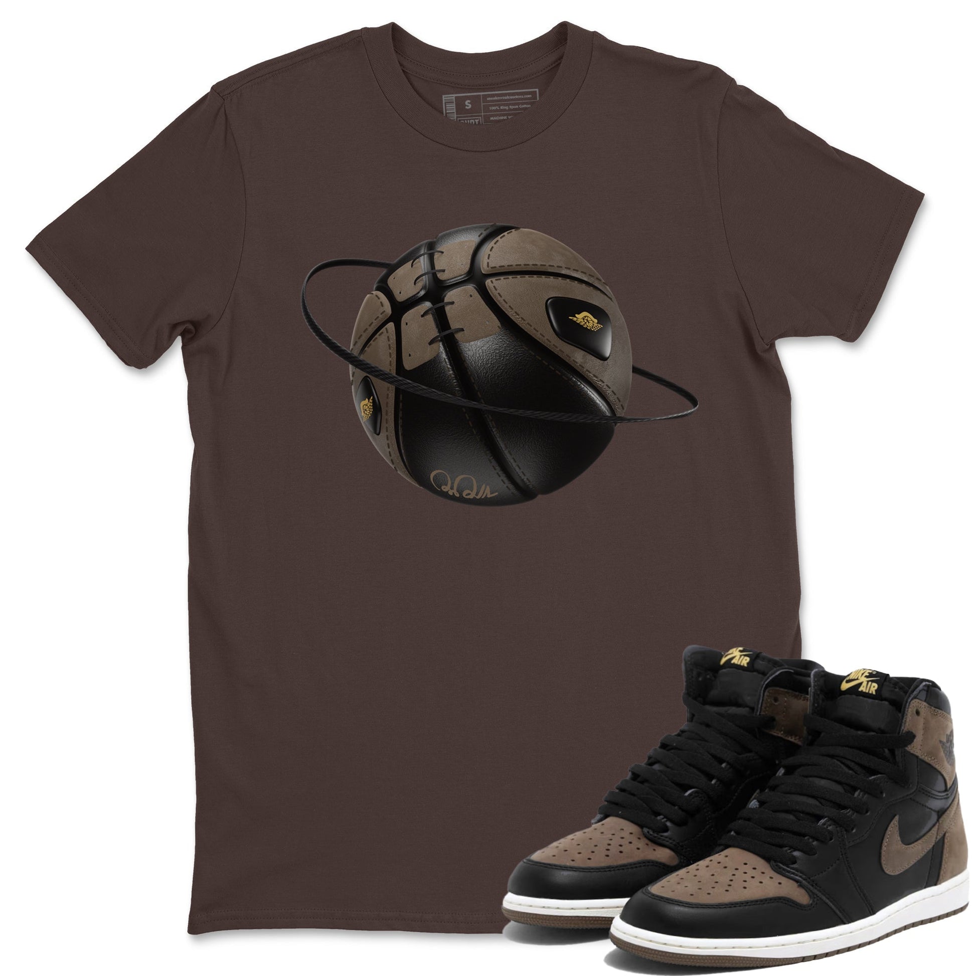 Air Jordan 1 Palomino shirt to match jordans Basketball Planet Streetwear Sneaker Shirt AJ1 High Palomino Drip Gear Zone Sneaker Matching Clothing Unisex Dark Chocolate 1 T-Shirt