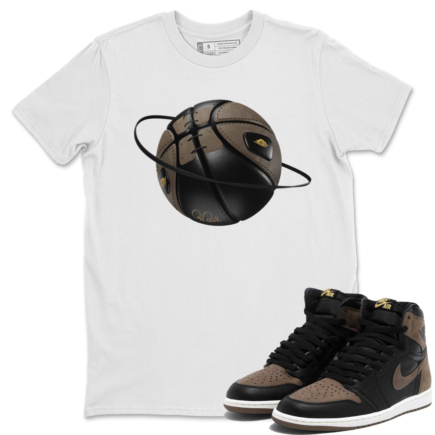 Air Jordan 1 Palomino shirt to match jordans Basketball Planet Streetwear Sneaker Shirt AJ1 High Palomino Drip Gear Zone Sneaker Matching Clothing Unisex White 1 T-Shirt
