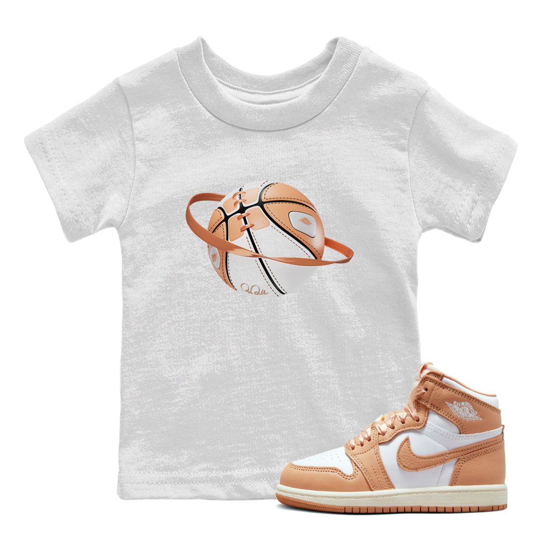 Air Jordan 1 Praline shirt to match jordans Basketball Planet Streetwear Sneaker Shirt AJ1Praline Drip Gear Zone Sneaker Matching Clothing Baby Toddler White 1 T-Shirt