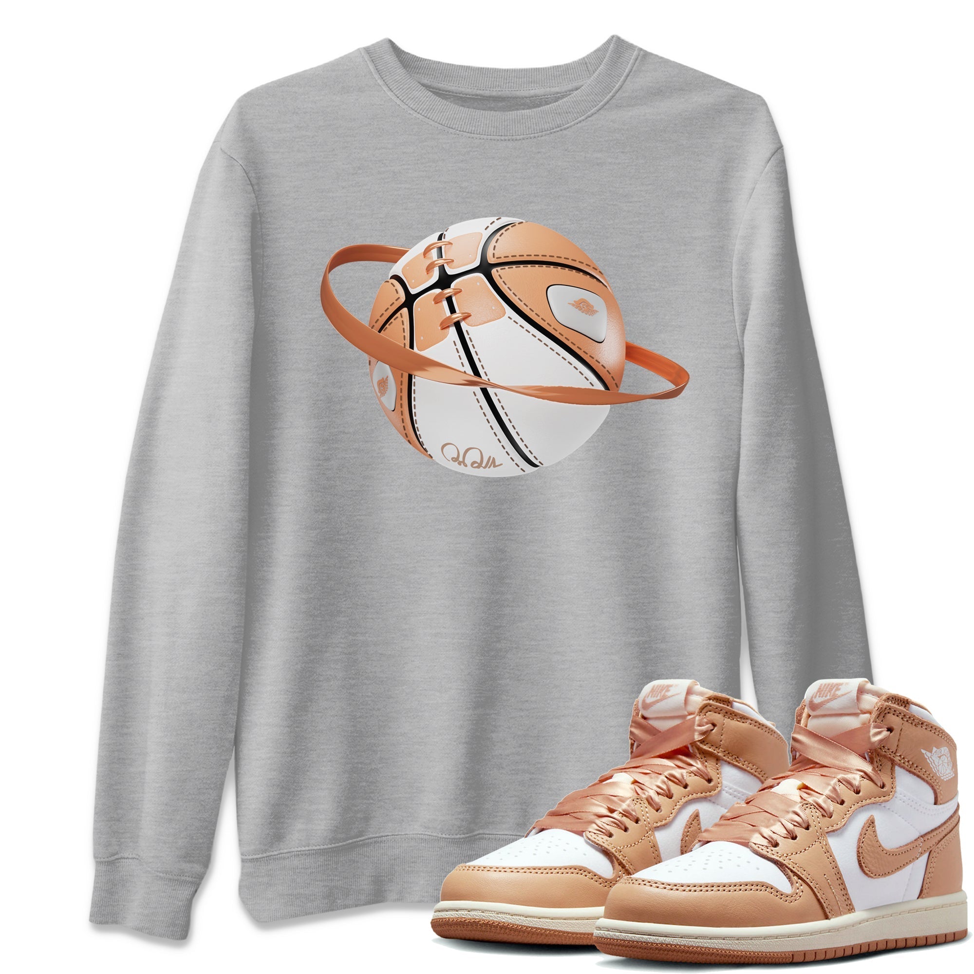 Air Jordan 1 Praline shirt to match jordans Basketball Planet Streetwear Sneaker Shirt AJ1Praline Drip Gear Zone Sneaker Matching Clothing Unisex Heather Grey 1 T-Shirt