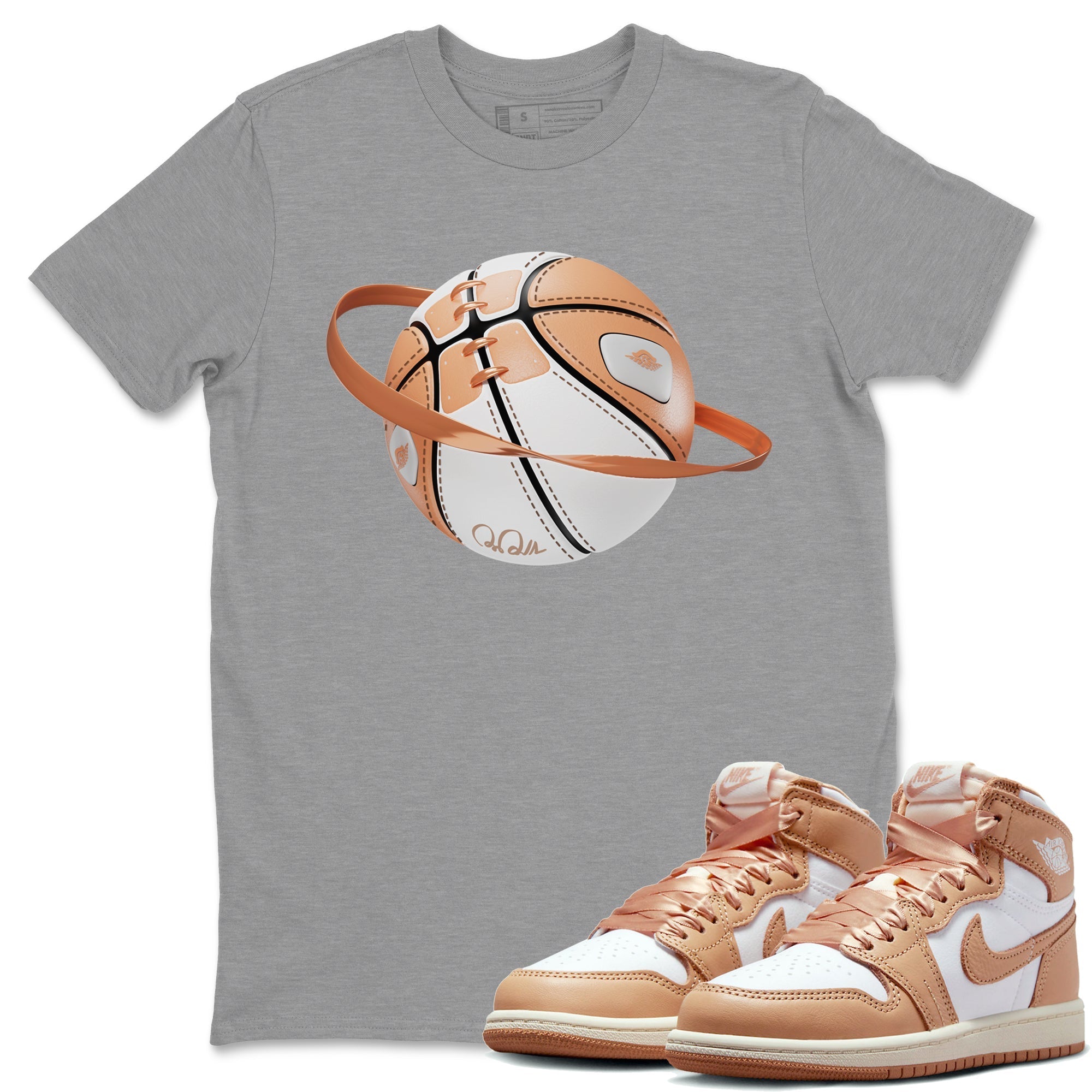 Air Jordan 1 Praline shirt to match jordans Basketball Planet Streetwear Sneaker Shirt AJ1Praline Drip Gear Zone Sneaker Matching Clothing Unisex Heather Grey 1 T-Shirt
