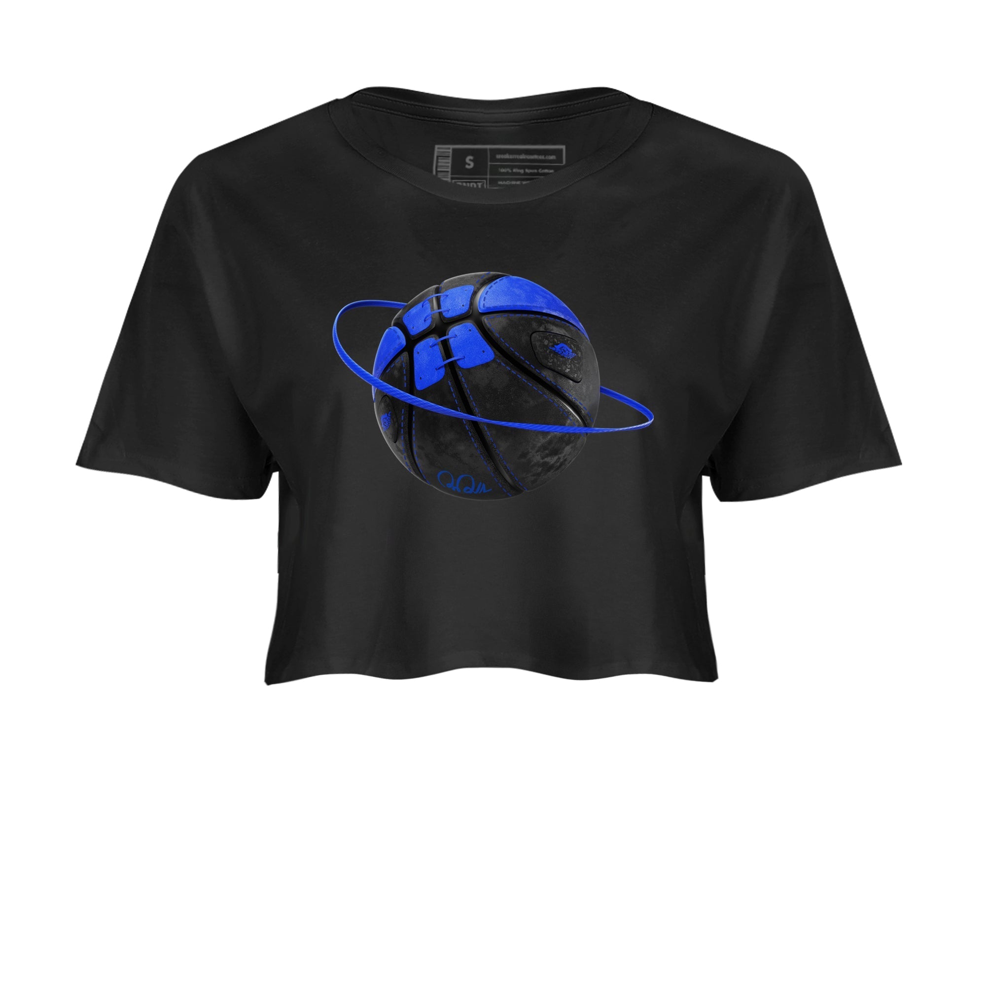 Air Jordan 1 Royal Reimagined shirt to match jordans Basketball Planet sneaker tees AJ1 OG HIGH Royal Reimagined Drip Gear Zone Black 2 Crop T-Shirt