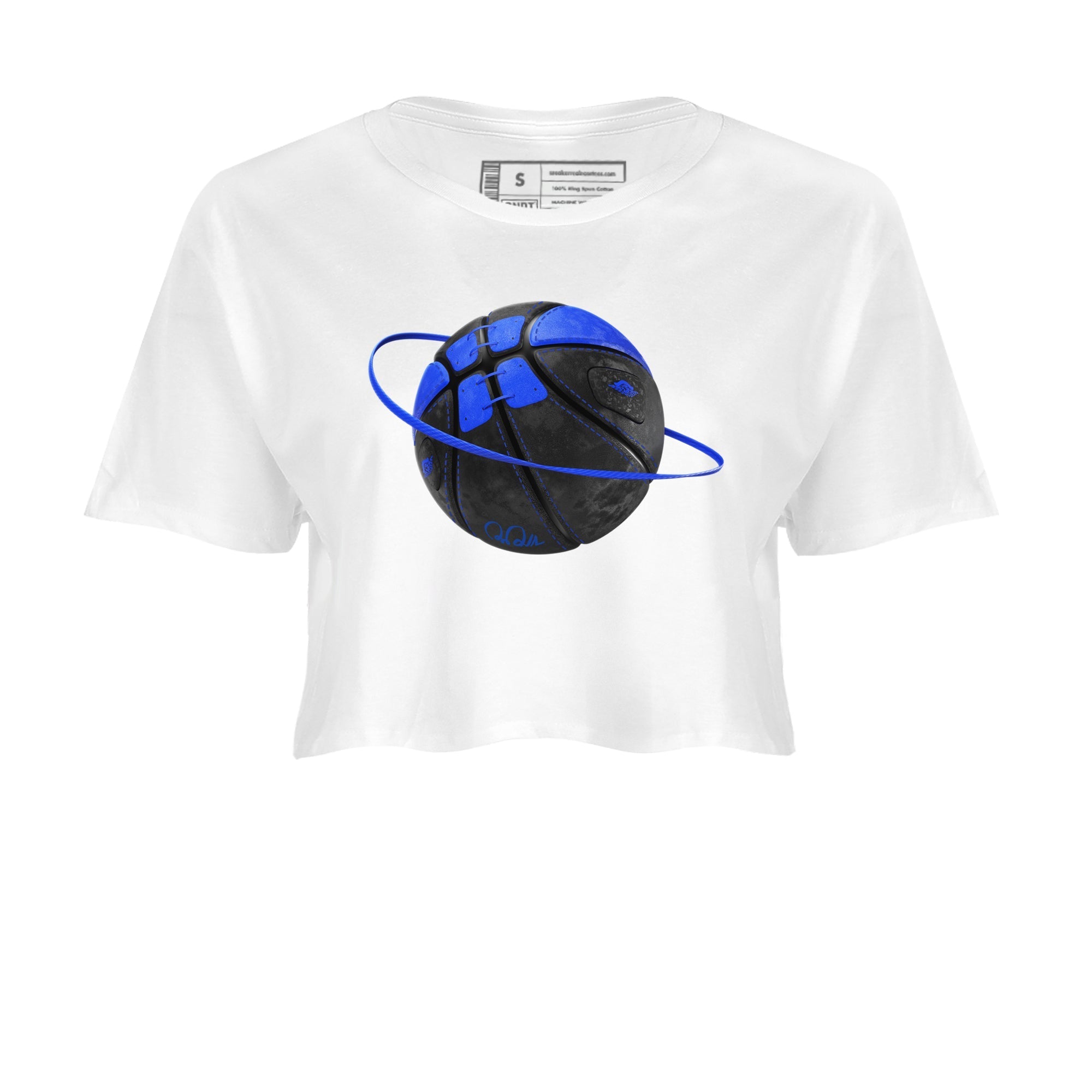 Air Jordan 1 Royal Reimagined shirt to match jordans Basketball Planet sneaker tees AJ1 OG HIGH Royal Reimagined Drip Gear Zone White 2 Crop T-Shirt