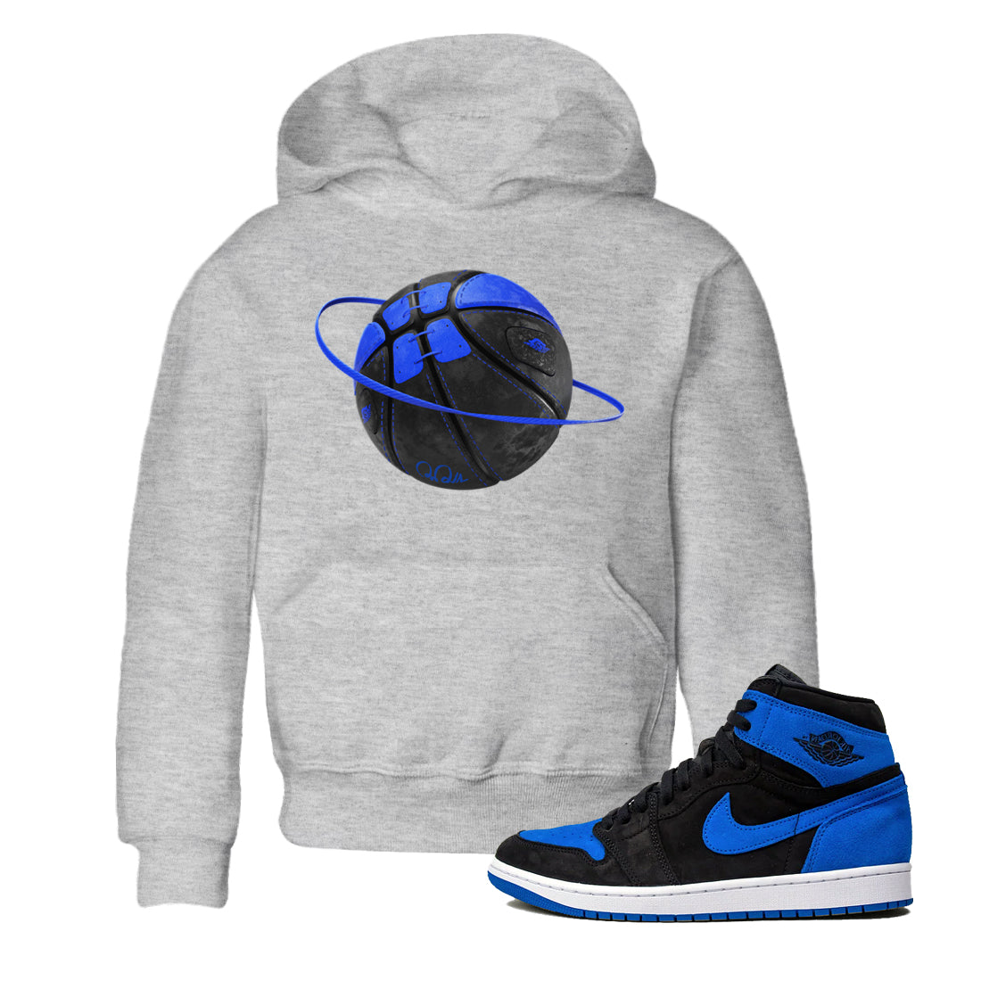 Air Jordan 1 Royal Reimagined shirt to match jordans Basketball Planet sneaker tees AJ1 OG HIGH Royal Reimagined Drip Gear Zone Kids Baby Toddler sneaker shirts Heather Grey 1 T-Shirt