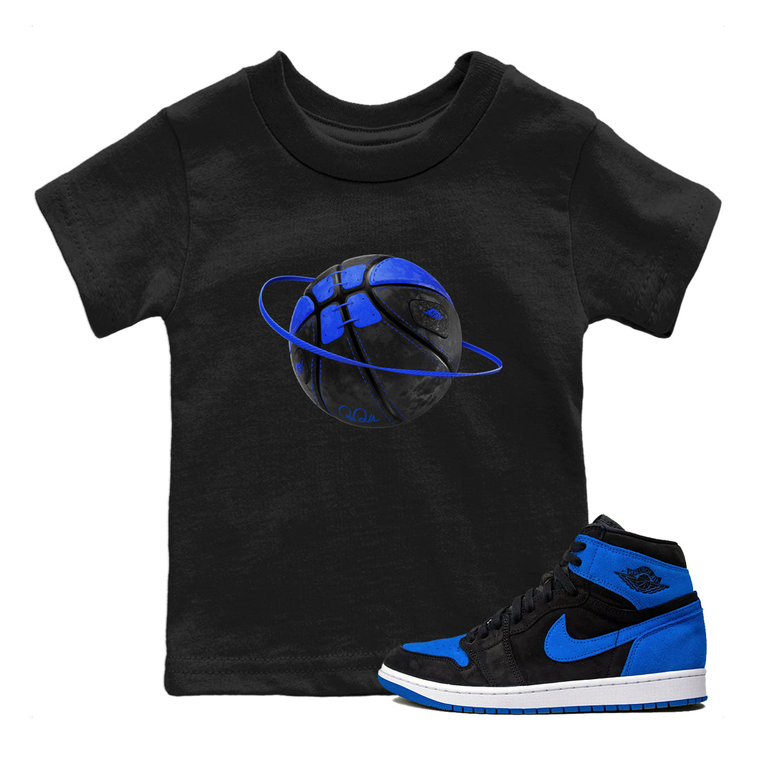 Air Jordan 1 Royal Reimagined shirt to match jordans Basketball Planet sneaker tees AJ1 OG HIGH Royal Reimagined Drip Gear Zone Kids Baby Toddler sneaker shirts Black 1 T-Shirt