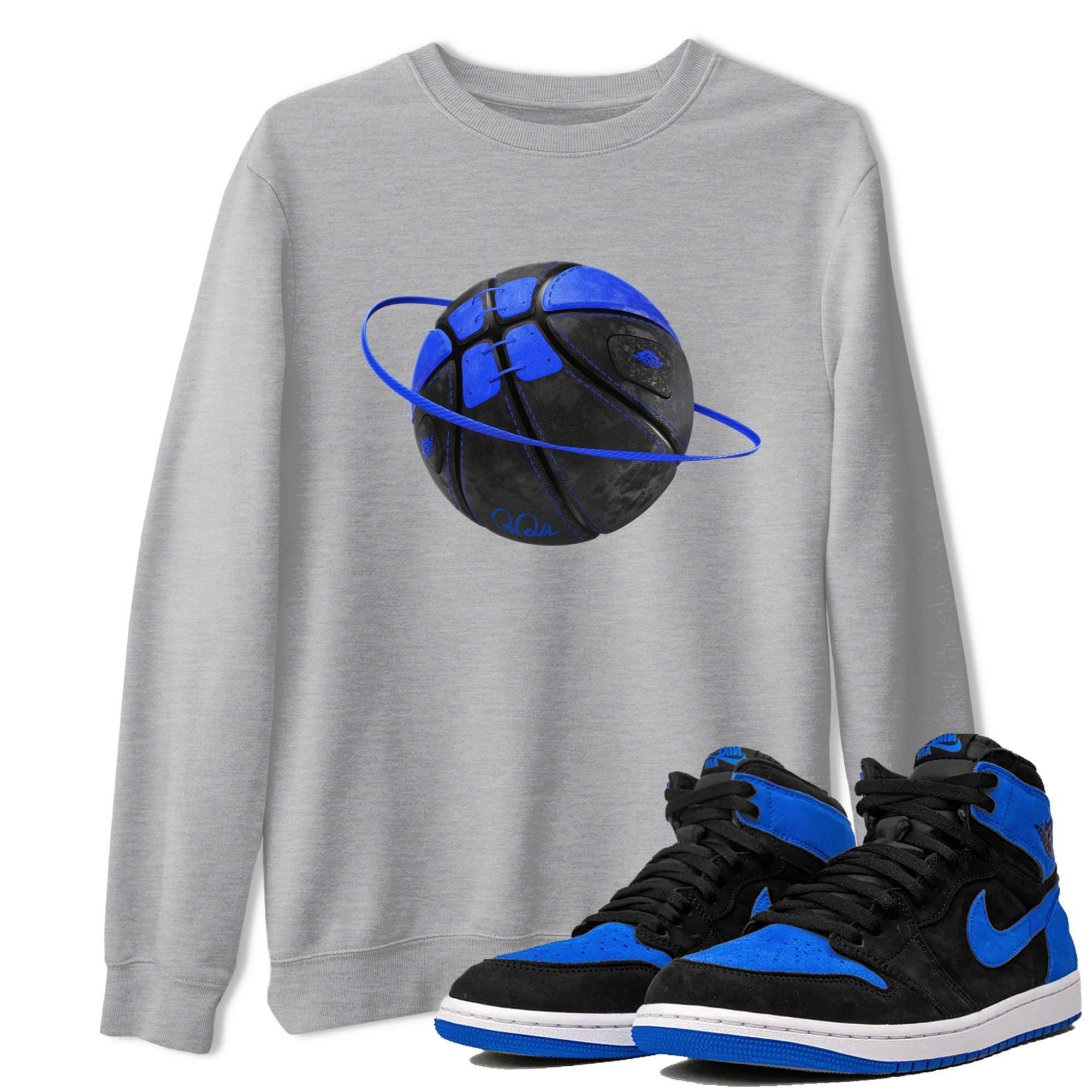 Air Jordan 1 Royal Reimagined shirt to match jordans Basketball Planet sneaker tees AJ1 OG HIGH Royal Reimagined Drip Gear Zone Unisex Sneaker Tees and Sneaker Match T-Shirt Heather Grey 1 T-Shirt