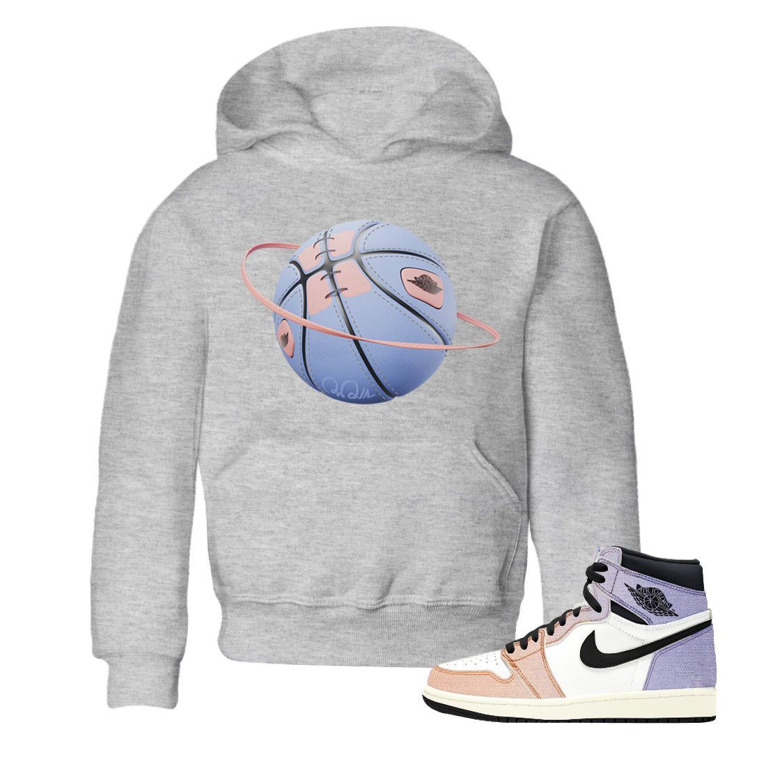 Air Jordan 1 Skyline Shirt To Match Jordans Basketball Planet Sneaker Tees AJ1 Skyline Drip Gear Zone Sneaker Matching Clothing Kids Shirts Heather Grey 1
