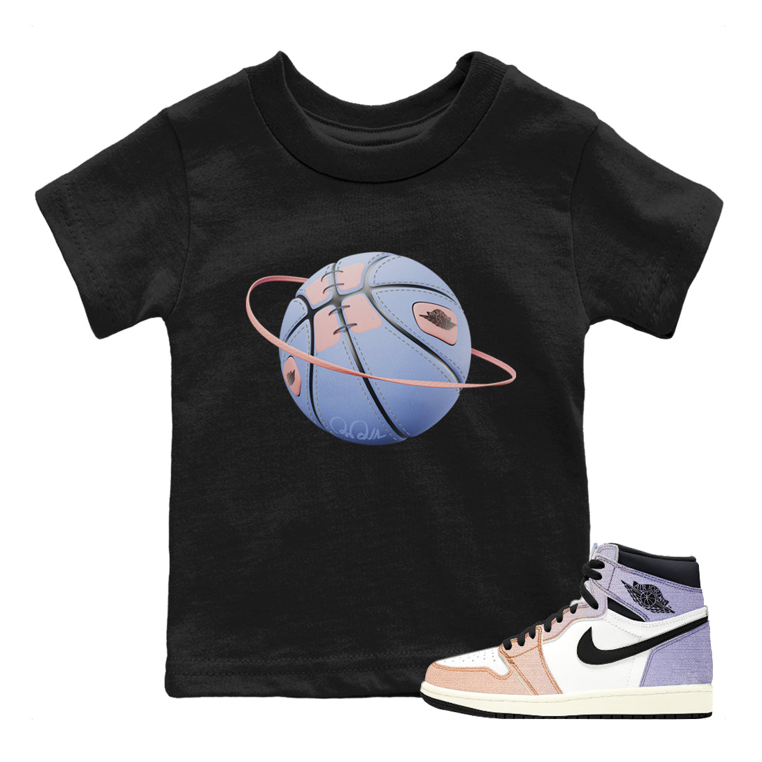 Air Jordan 1 Skyline Shirt To Match Jordans Basketball Planet Sneaker Tees AJ1 Skyline Drip Gear Zone Sneaker Matching Clothing Kids Shirts Black 1