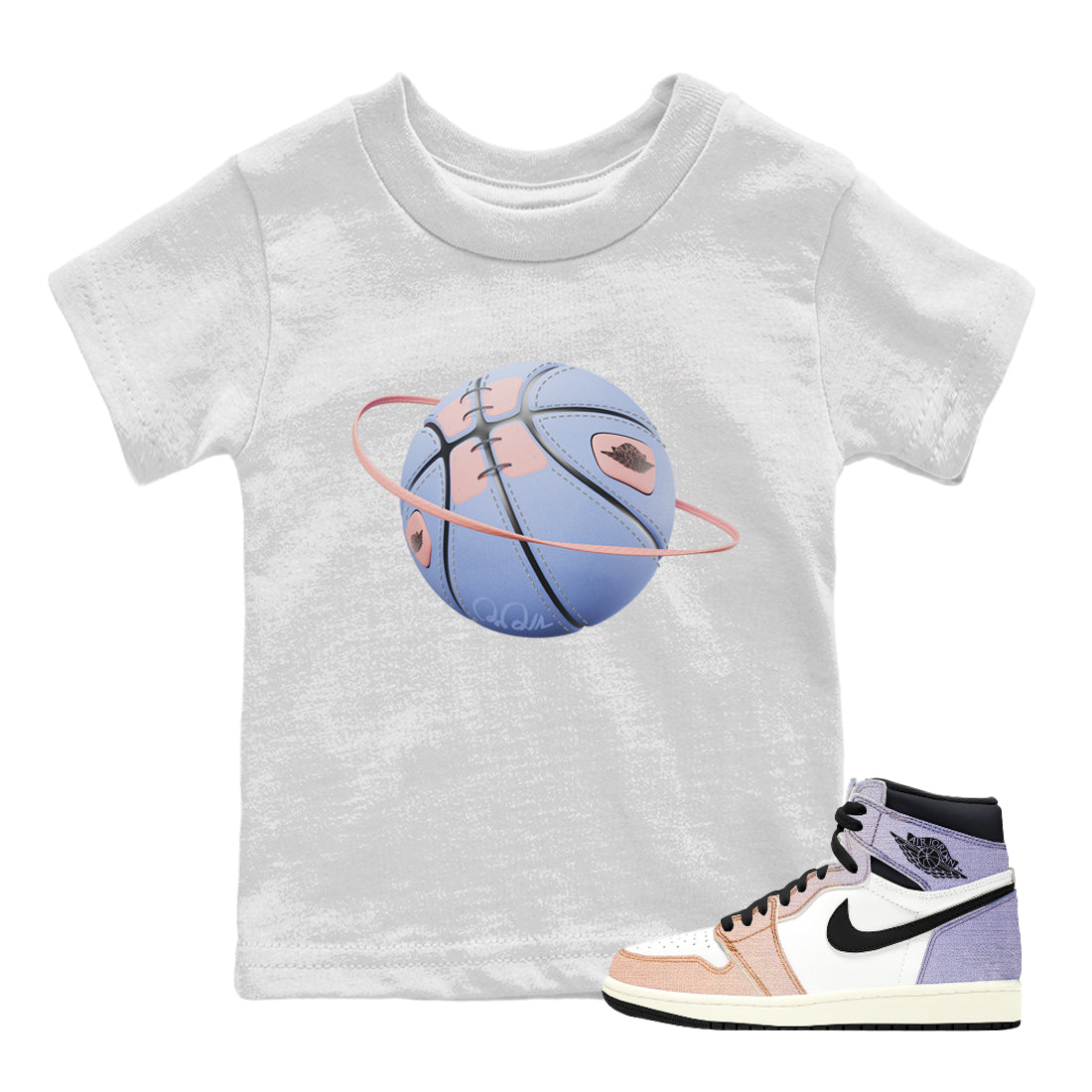 Air Jordan 1 Skyline Shirt To Match Jordans Basketball Planet Sneaker Tees AJ1 Skyline Drip Gear Zone Sneaker Matching Clothing Kids Shirts White 1