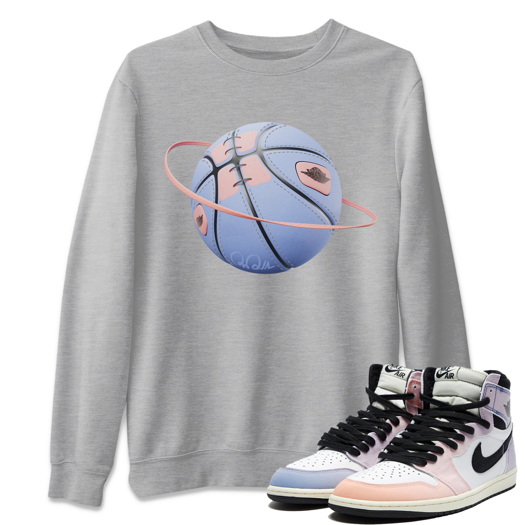 Air Jordan 1 Skyline Shirt To Match Jordans Basketball Planet Sneaker Tees AJ1 Skyline Drip Gear Zone Sneaker Matching Clothing Unisex Shirts Heather Grey 1