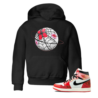 Air Jordan 1 Spider Man Sneaker Match Tees Basketball Planet Sneaker Release Tees AJ1 Spider Man Sneaker Release Tees Kids Shirts Black 1