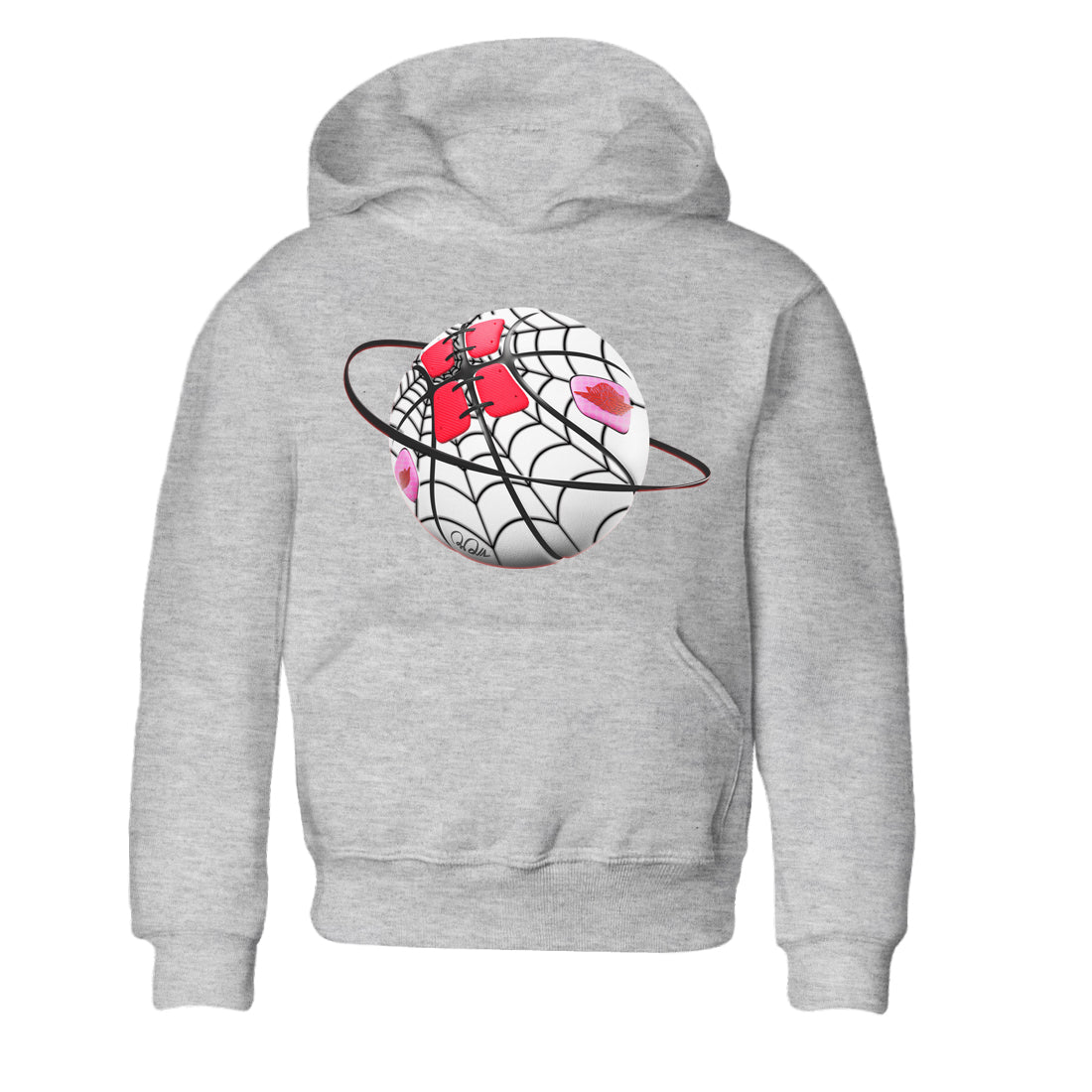 Air Jordan 1 Spider Man Sneaker Match Tees Basketball Planet Sneaker Release Tees AJ1 Spider Man Sneaker Release Tees Kids Shirts Heather Grey 2