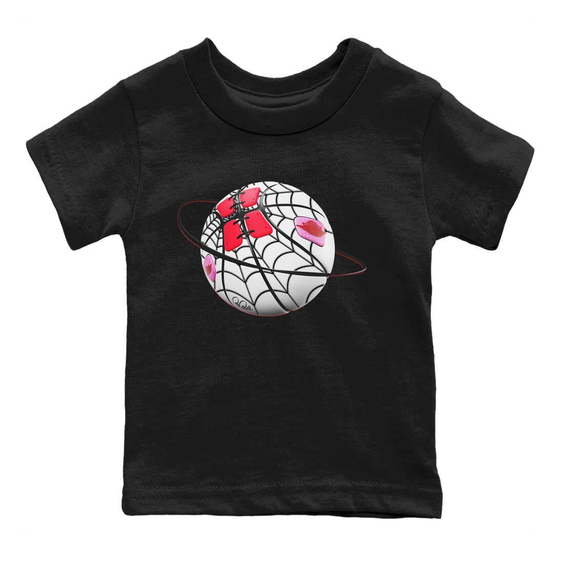 Air Jordan 1 Spider Man Sneaker Match Tees Basketball Planet Sneaker Release Tees AJ1 Spider Man Sneaker Release Tees Kids Shirts Black 2