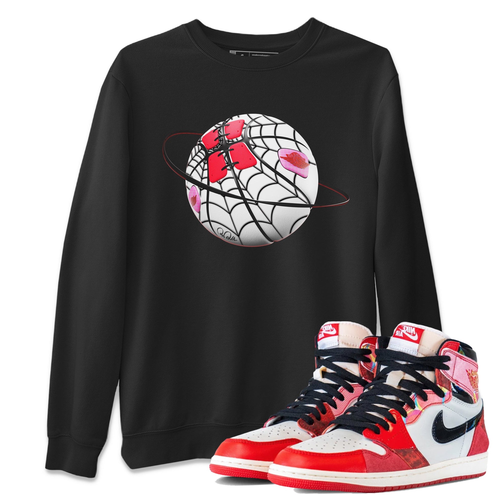 Air Jordan 1 Spider Man Sneaker Match Tees Basketball Planet Sneaker Release Tees AJ1 Spider Man Sneaker Release Tees Unisex Shirts Black 1