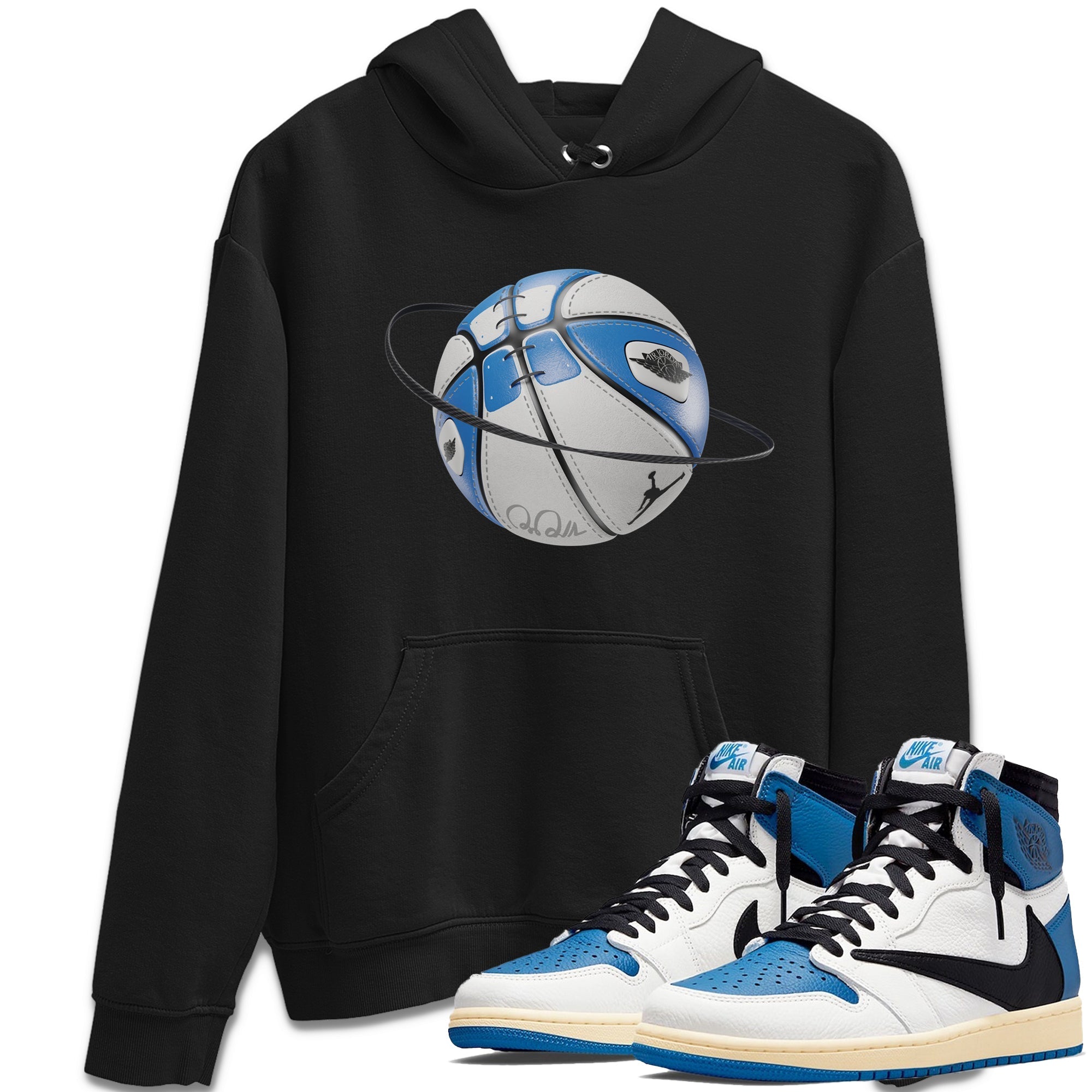 Air Jordan 1 Travis Scott Fragment Sneaker Match Tees Basketball Planet Streetwear Sneaker Shirt AJ1 OG High Travis Scott Fragment Sneaker Release Tees Unisex Shirts Black 1