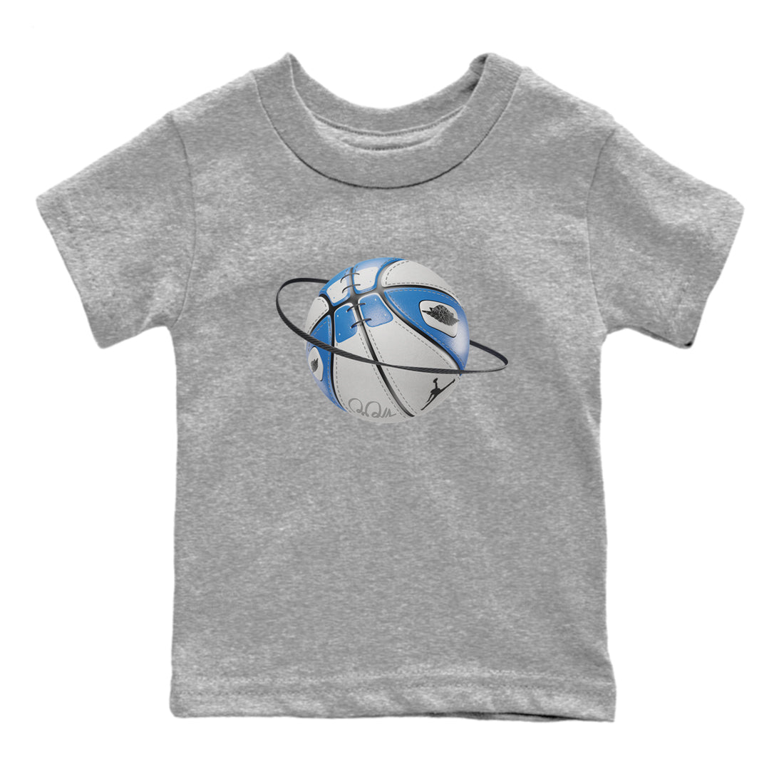 Air Jordan 1 Travis Scott Fragment Sneaker Match Tees Basketball Planet Streetwear Sneaker Shirt AJ1 OG High Travis Scott Fragment Sneaker Release Tees Kids Shirts Heather Grey 2