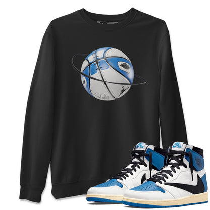 Air Jordan 1 Travis Scott Fragment Sneaker Match Tees Basketball Planet Streetwear Sneaker Shirt AJ1 OG High Travis Scott Fragment Sneaker Release Tees Unisex Shirts Black 1