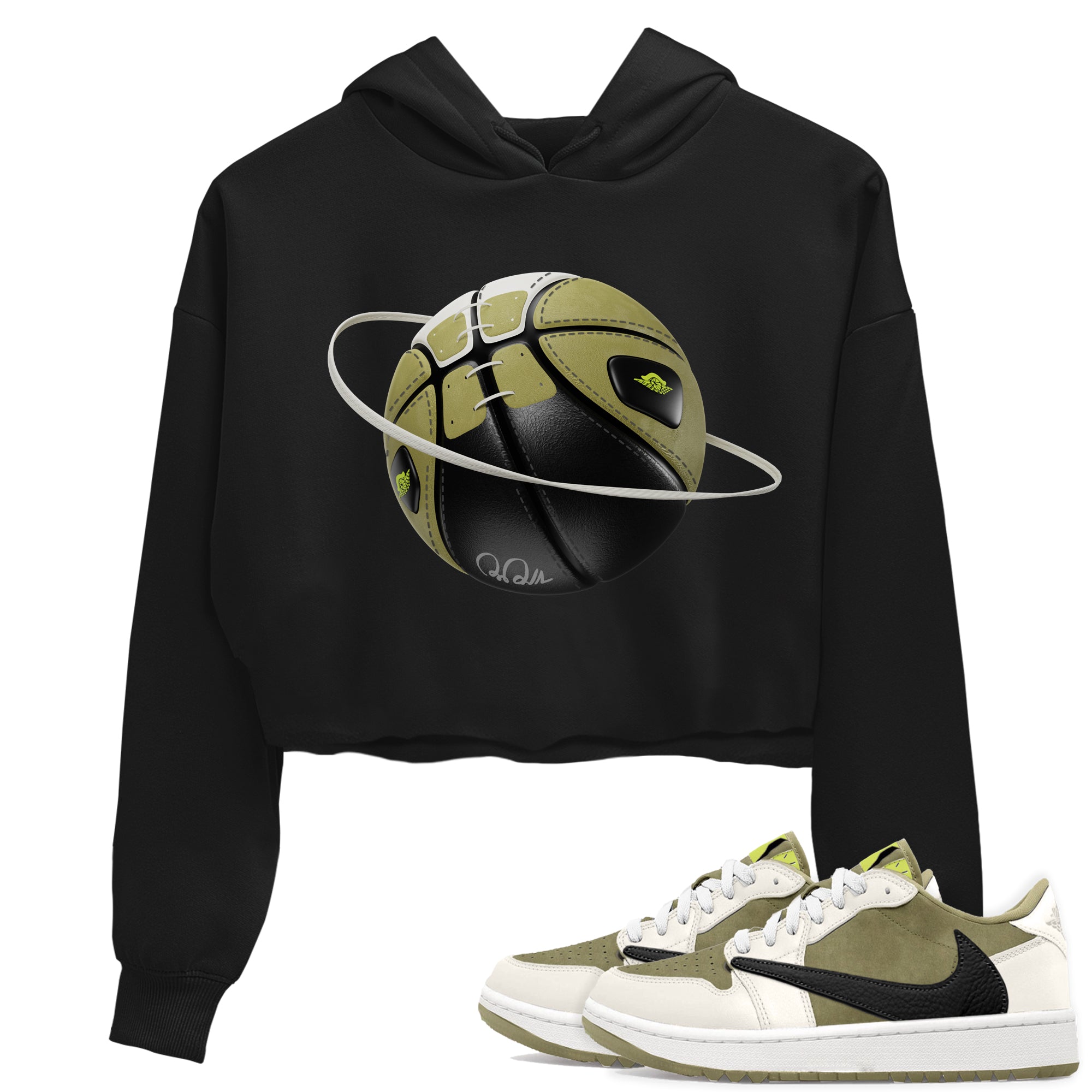 Air Jordan 1 Travis Scott Golf shirt to match jordans Basketball Planet Streetwear Sneaker Shirt AJ1 lowTravis Scott Golf Drip Gear Zone Sneaker Matching Clothing Black 1 Crop T-Shirt