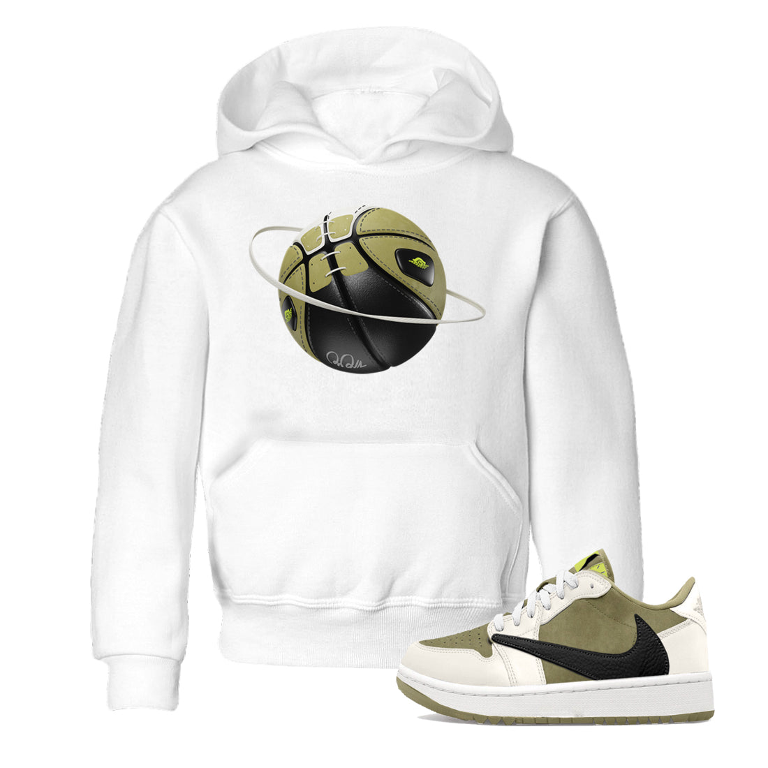Air Jordan 1 Travis Scott Golf shirt to match jordans Basketball Planet Streetwear Sneaker Shirt AJ1 lowTravis Scott Golf Drip Gear Zone Sneaker Matching Clothing Baby Toddler White 1 T-Shirt