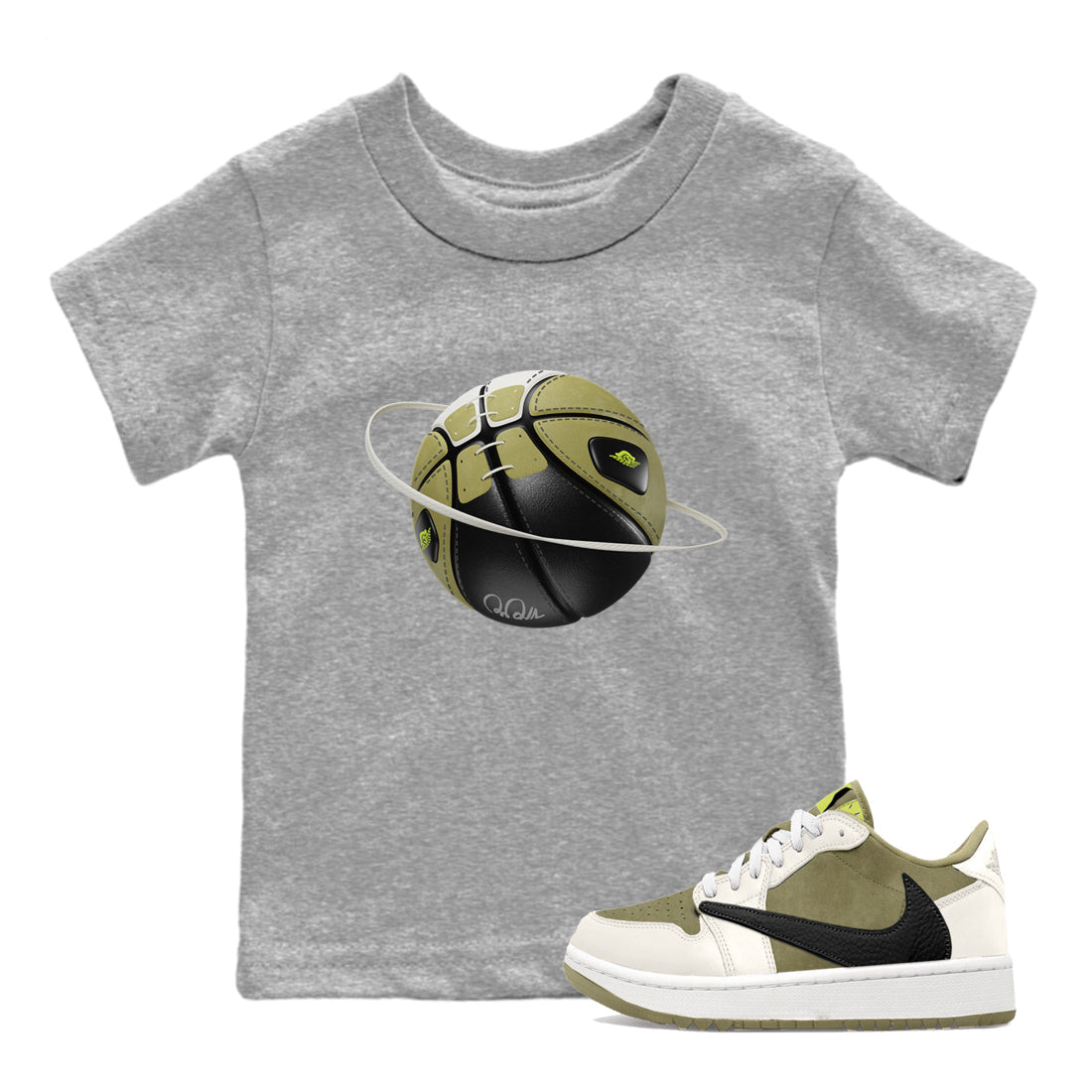 Air Jordan 1 Travis Scott Golf shirt to match jordans Basketball Planet Streetwear Sneaker Shirt AJ1 lowTravis Scott Golf Drip Gear Zone Sneaker Matching Clothing Baby Toddler Heather Grey 1 T-Shirt