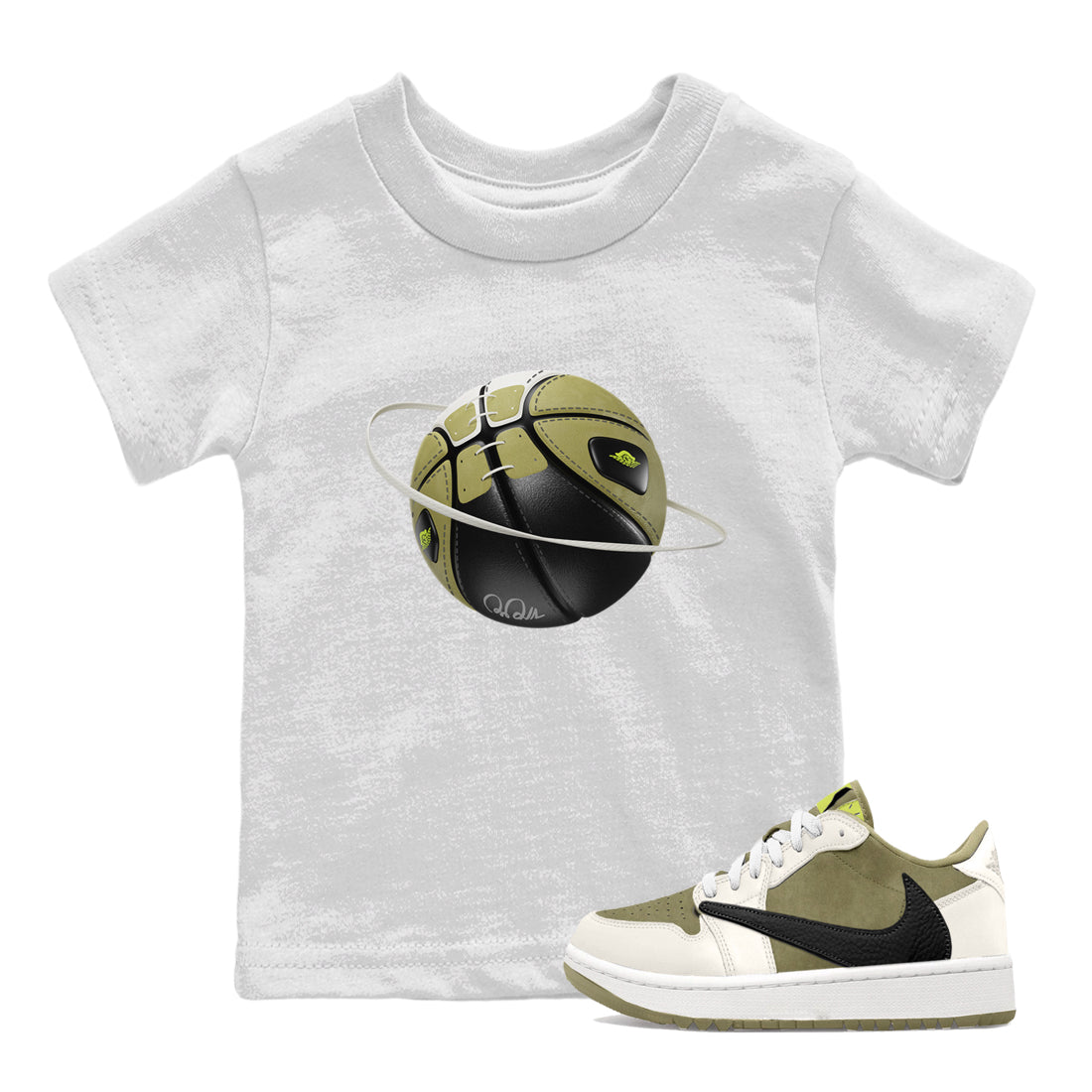 Air Jordan 1 Travis Scott Golf shirt to match jordans Basketball Planet Streetwear Sneaker Shirt AJ1 lowTravis Scott Golf Drip Gear Zone Sneaker Matching Clothing Baby Toddler White 1 T-Shirt
