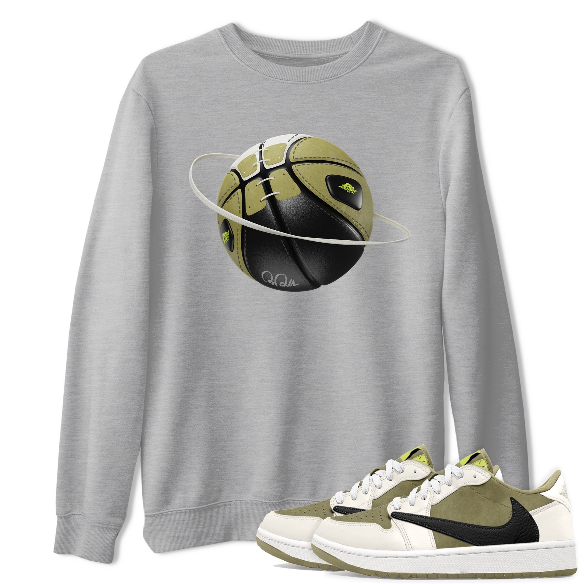 Air Jordan 1 Travis Scott Golf shirt to match jordans Basketball Planet Streetwear Sneaker Shirt AJ1 lowTravis Scott Golf Drip Gear Zone Sneaker Matching Clothing Unisex Heather Grey 1 T-Shirt
