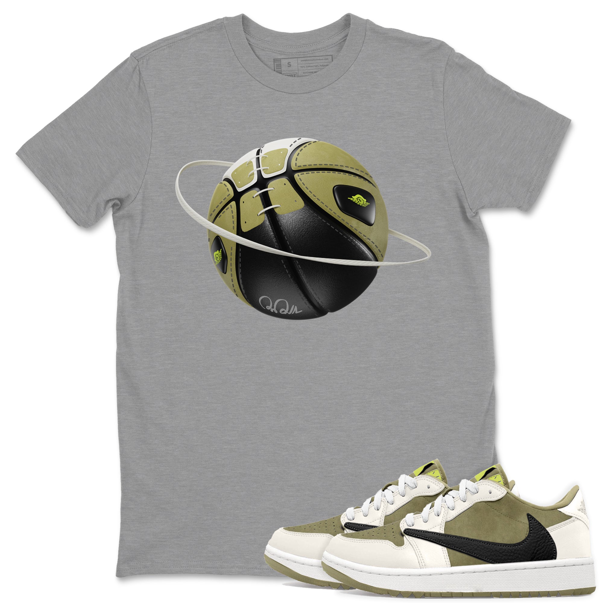 Air Jordan 1 Travis Scott Golf shirt to match jordans Basketball Planet Streetwear Sneaker Shirt AJ1 lowTravis Scott Golf Drip Gear Zone Sneaker Matching Clothing Unisex Heather Grey 1 T-Shirt